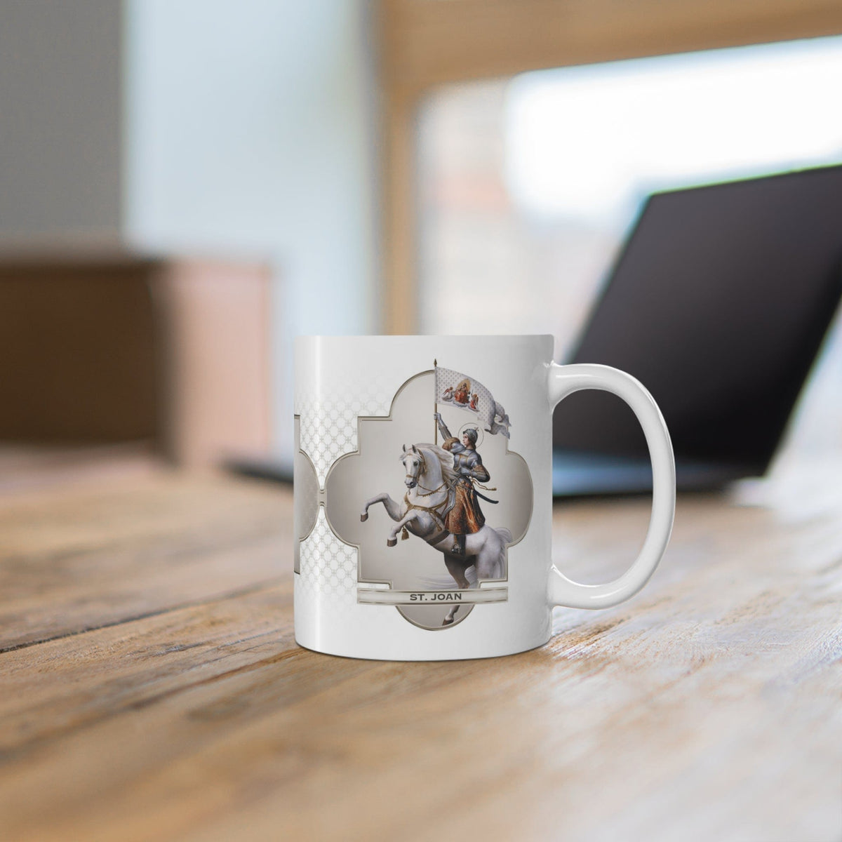 St. Joan of Arc Ceramic Mug (White 11 oz) Copyright VENXARA