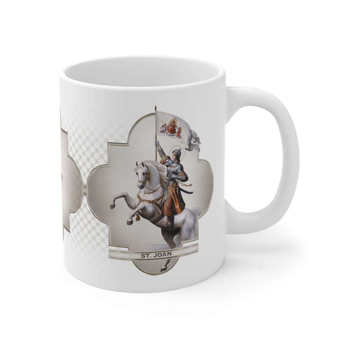 St. Joan of Arc Ceramic Mug (White 11 oz) Copyright VENXARA