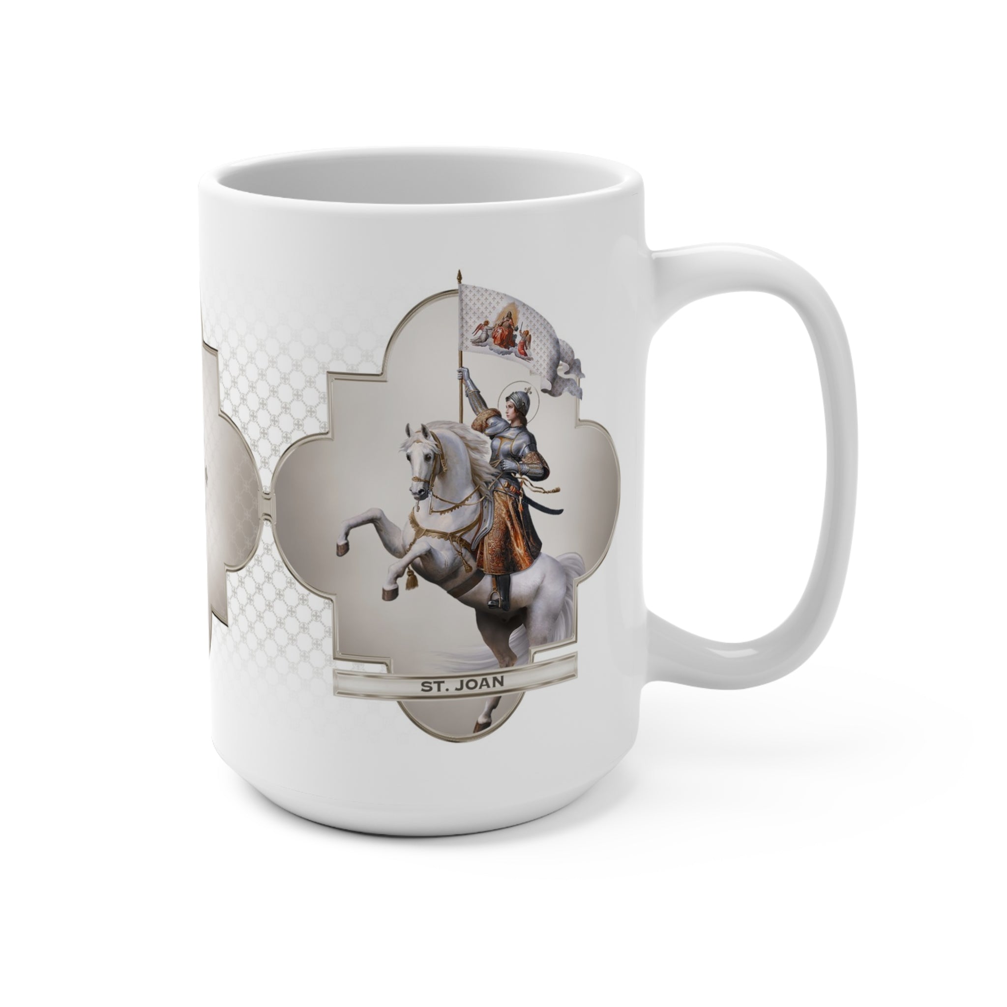 St. Joan of Arc Ceramic Mug (White 15 oz) - VENXARA®