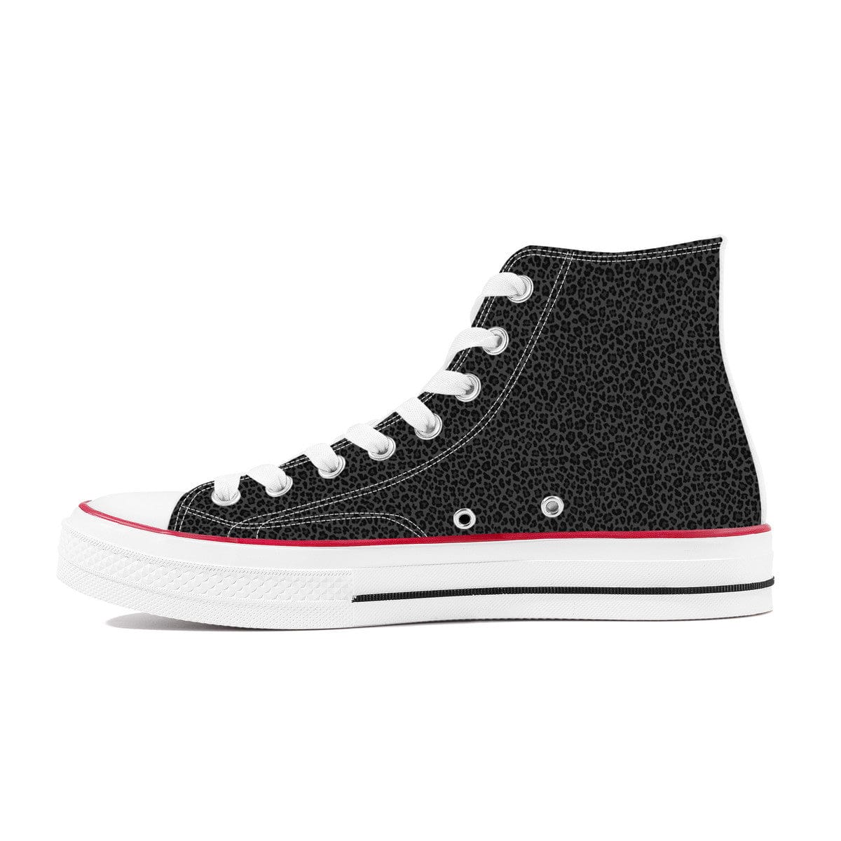 St. Joan of Arc In Battle Classic Canvas High Top Shoes (Black Leopard) Copyright VENXARA