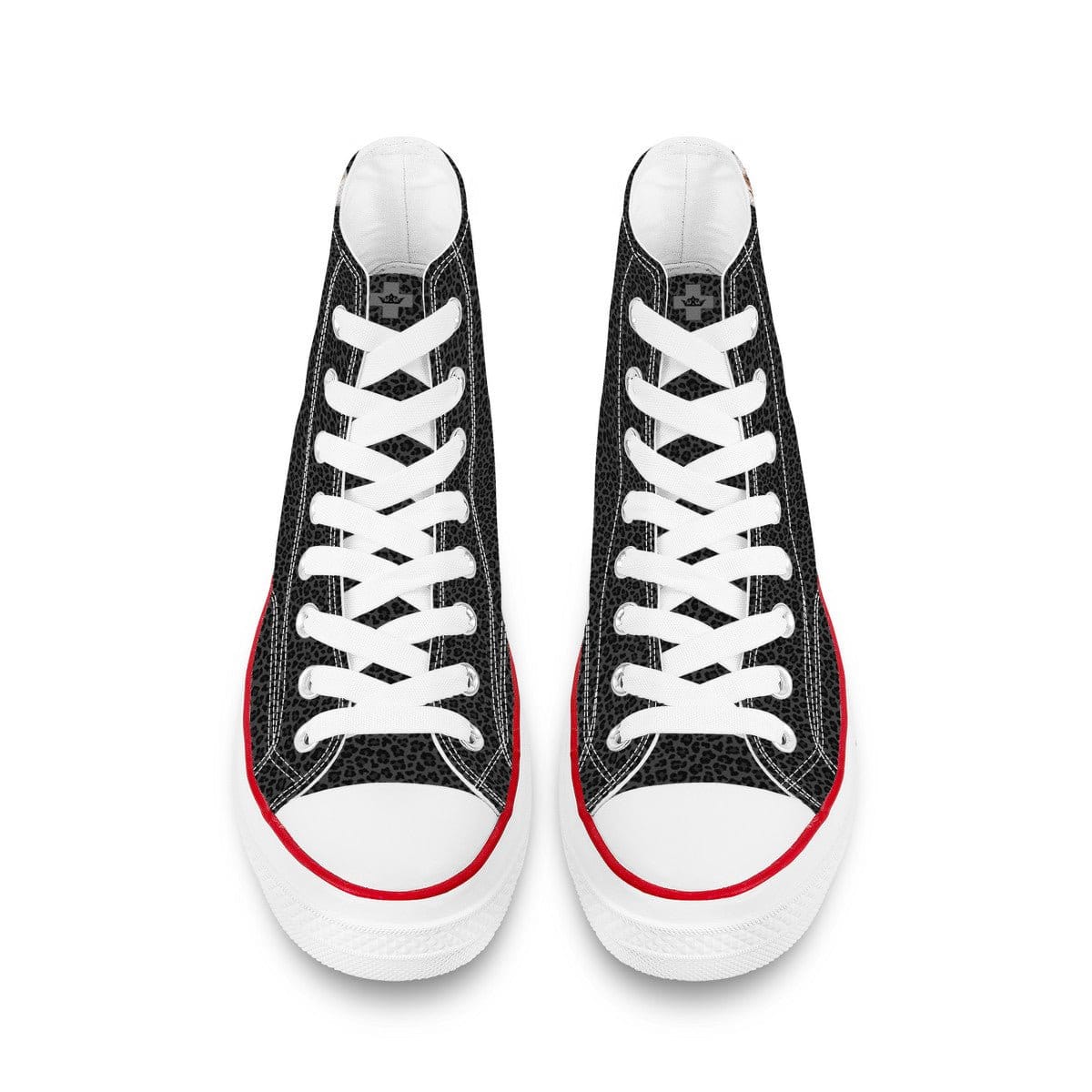 St. Joan of Arc In Battle Classic Canvas High Top Shoes (Black Leopard) Copyright VENXARA