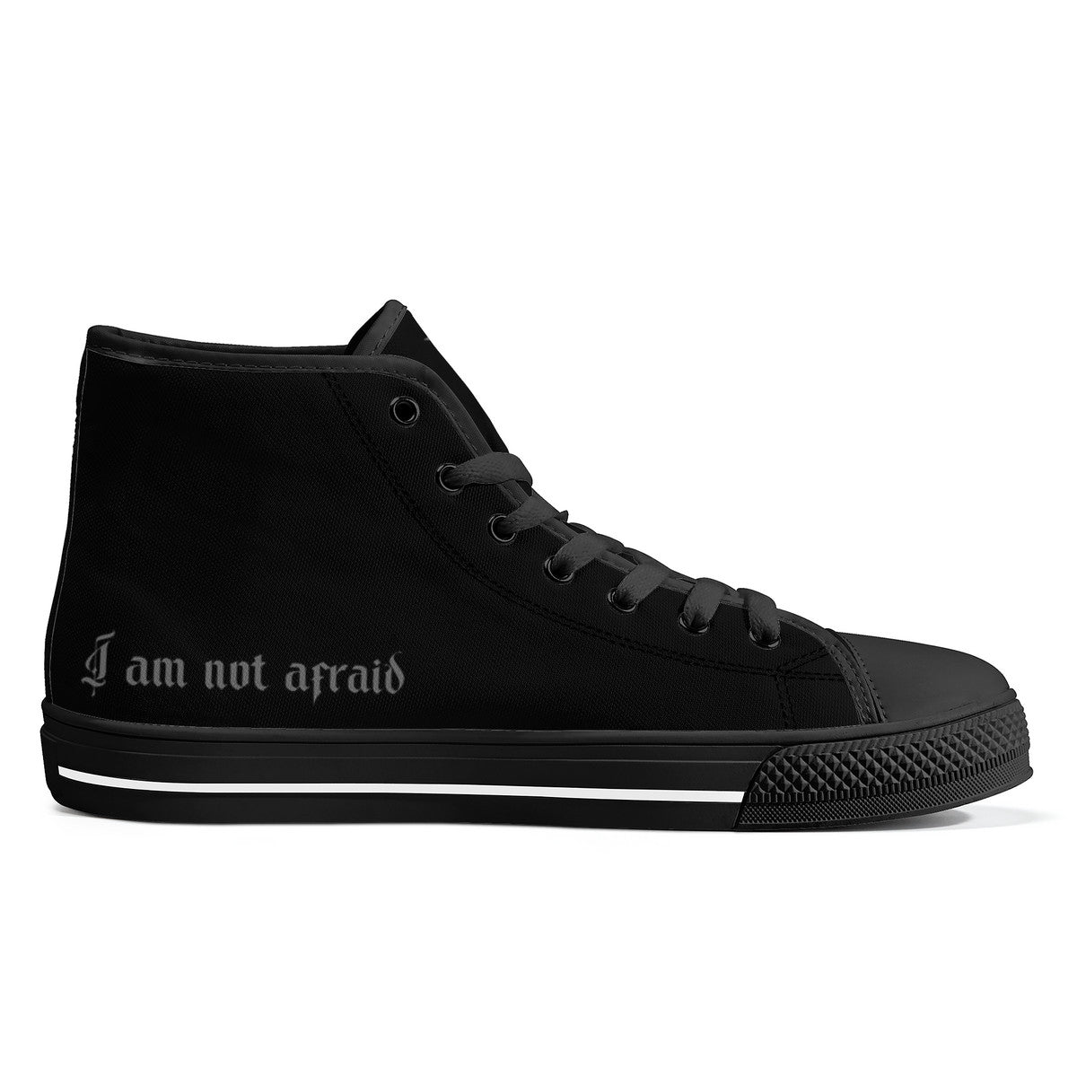 St. Joan of Arc in Battle Comfort Canvas High Top Shoes (Black/Black) - VENXARA®