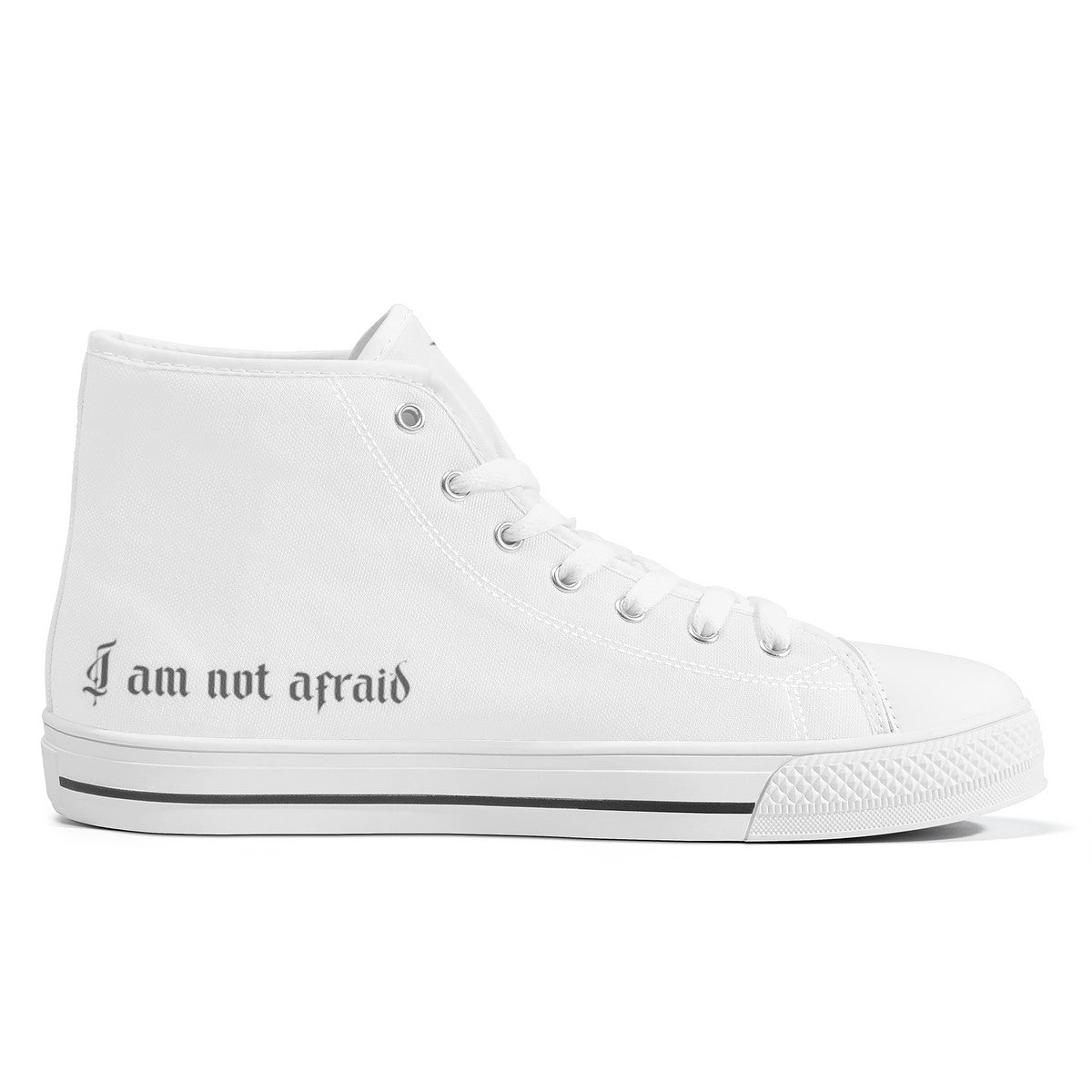 St. Joan of Arc in Battle Comfort Canvas High Top Shoes (White/White) - VENXARA®