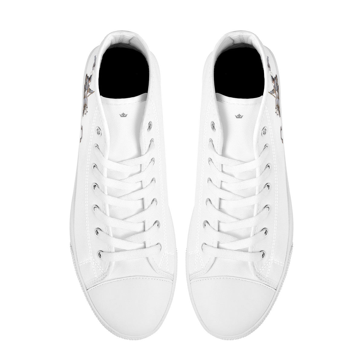 St. Joan of Arc in Battle Comfort Canvas High Top Shoes (White/White) - VENXARA®