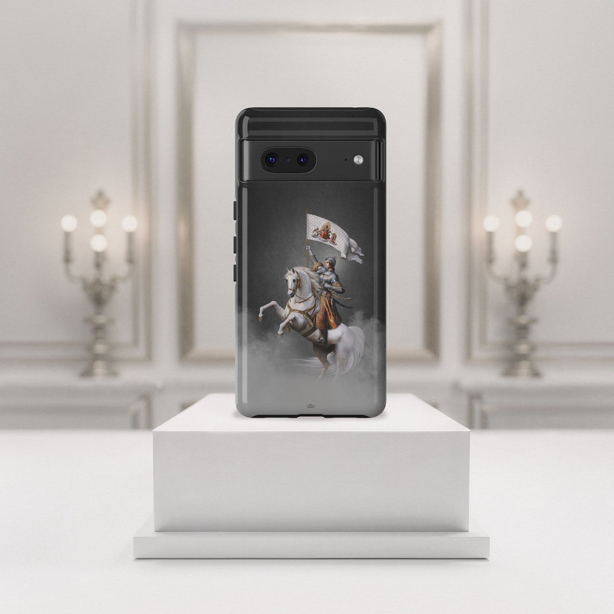 St. Joan of Arc in Battle Hard Phone Case (Dark) Copyright VENXARA