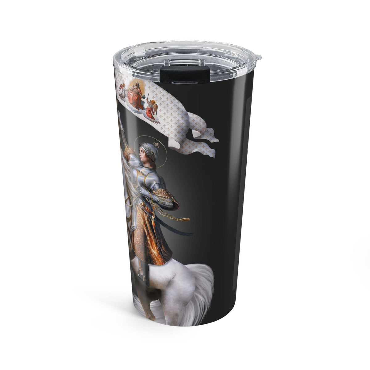 St. Joan of Arc in Battle Lord's Prayer Tumbler (Ash 20 oz) Copyright VENXARA