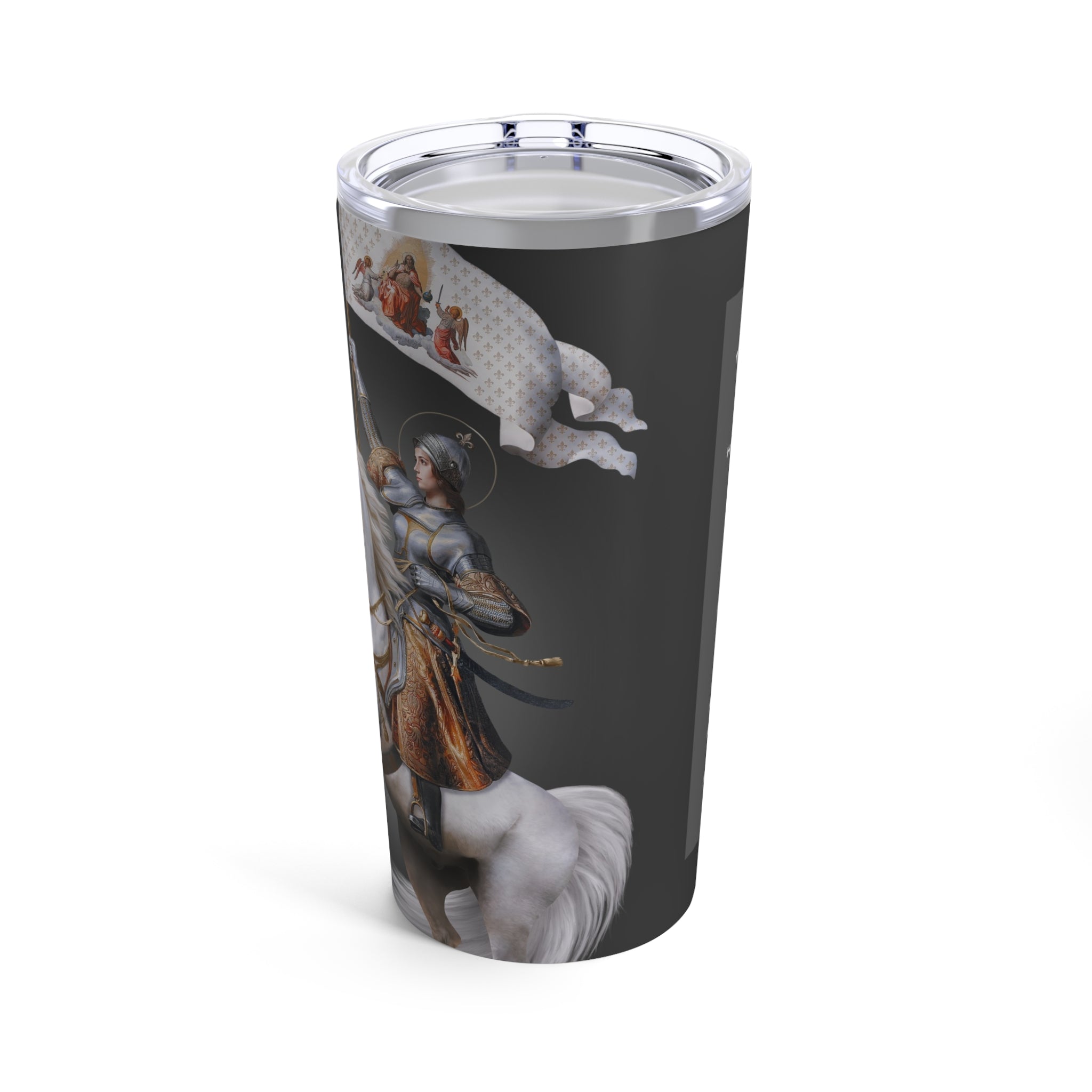 St. Joan of Arc in Battle Lord's Prayer Tumbler 20 oz. (Ash) - VENXARA®