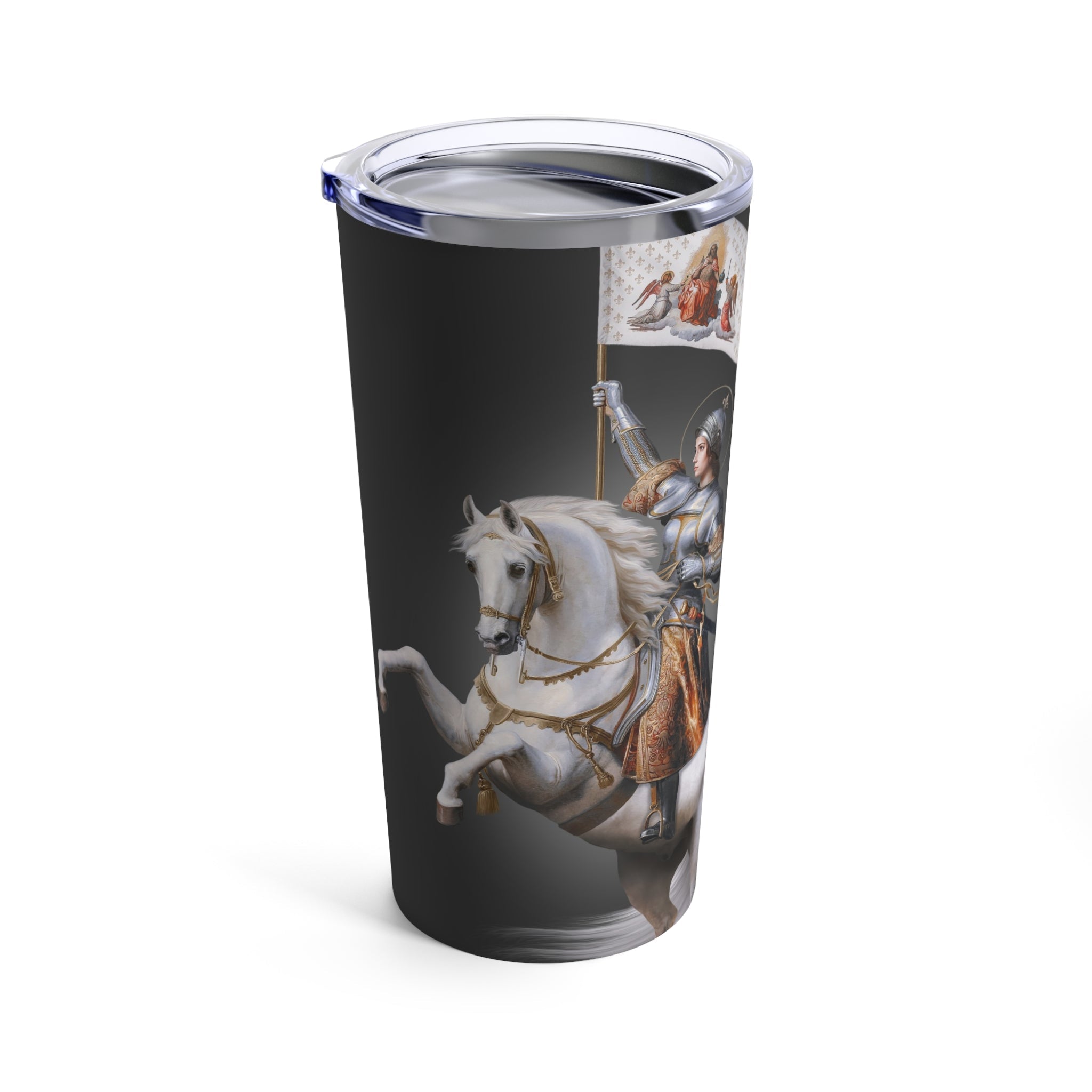 St. Joan of Arc in Battle Lord's Prayer Tumbler 20 oz. (Ash) - VENXARA®