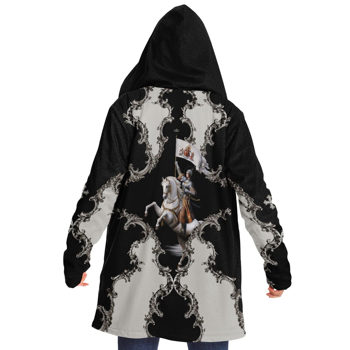 St. Joan of Arc in Battle Microfleece Cloak (Baroque Leopard) Copyright VENXARA