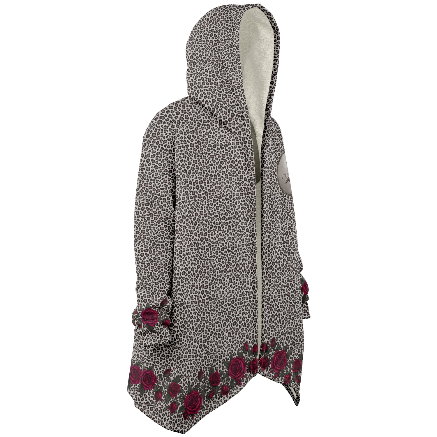 St. Joan of Arc in Battle Microfleece Cloak (Leopard Roses) - VENXARA®