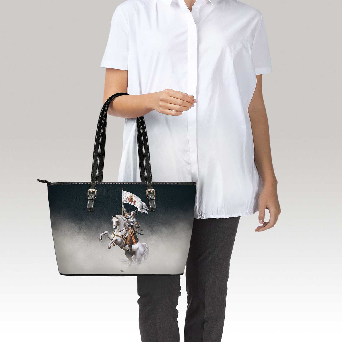 St. Joan of Arc in Battle Tote Bag (Dust) Copyright VENXARA