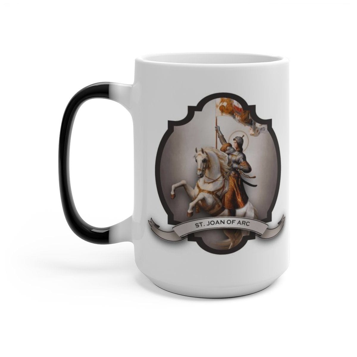 St. Joan of Arc in Battle Transitional Mug Copyright VENXARA