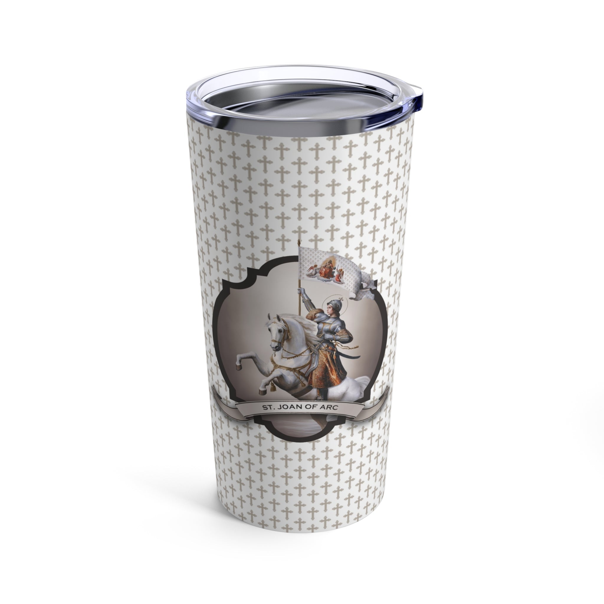 St. Joan of Arc In Battle Tumbler 20 oz. - VENXARA®