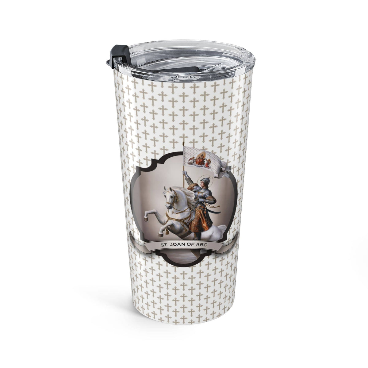 St. Joan of Arc In Battle Tumbler (Crosses 20 oz) Copyright VENXARA