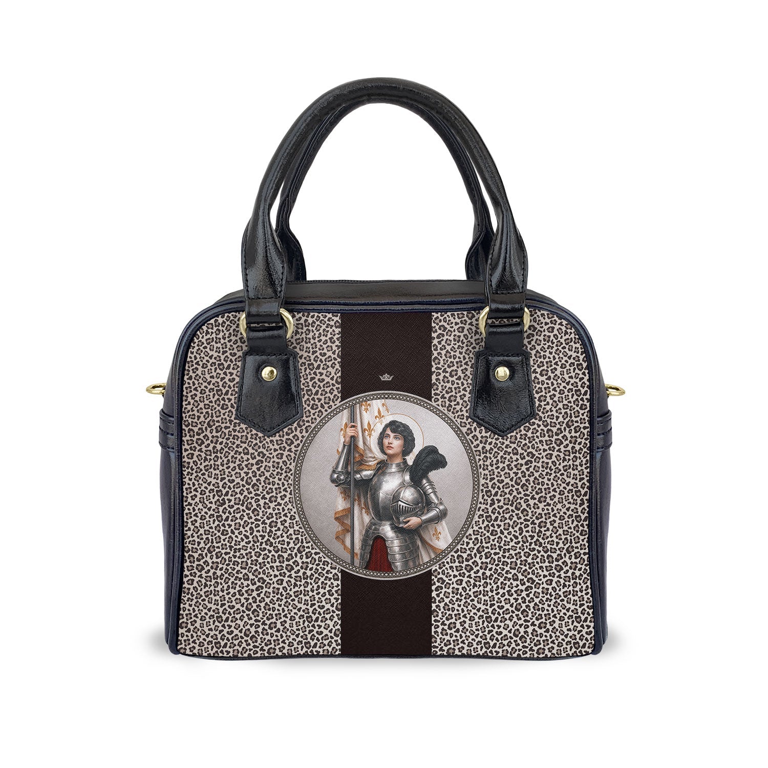 St. Joan of Arc Medallion Handbag (Leopard) - VENXARA