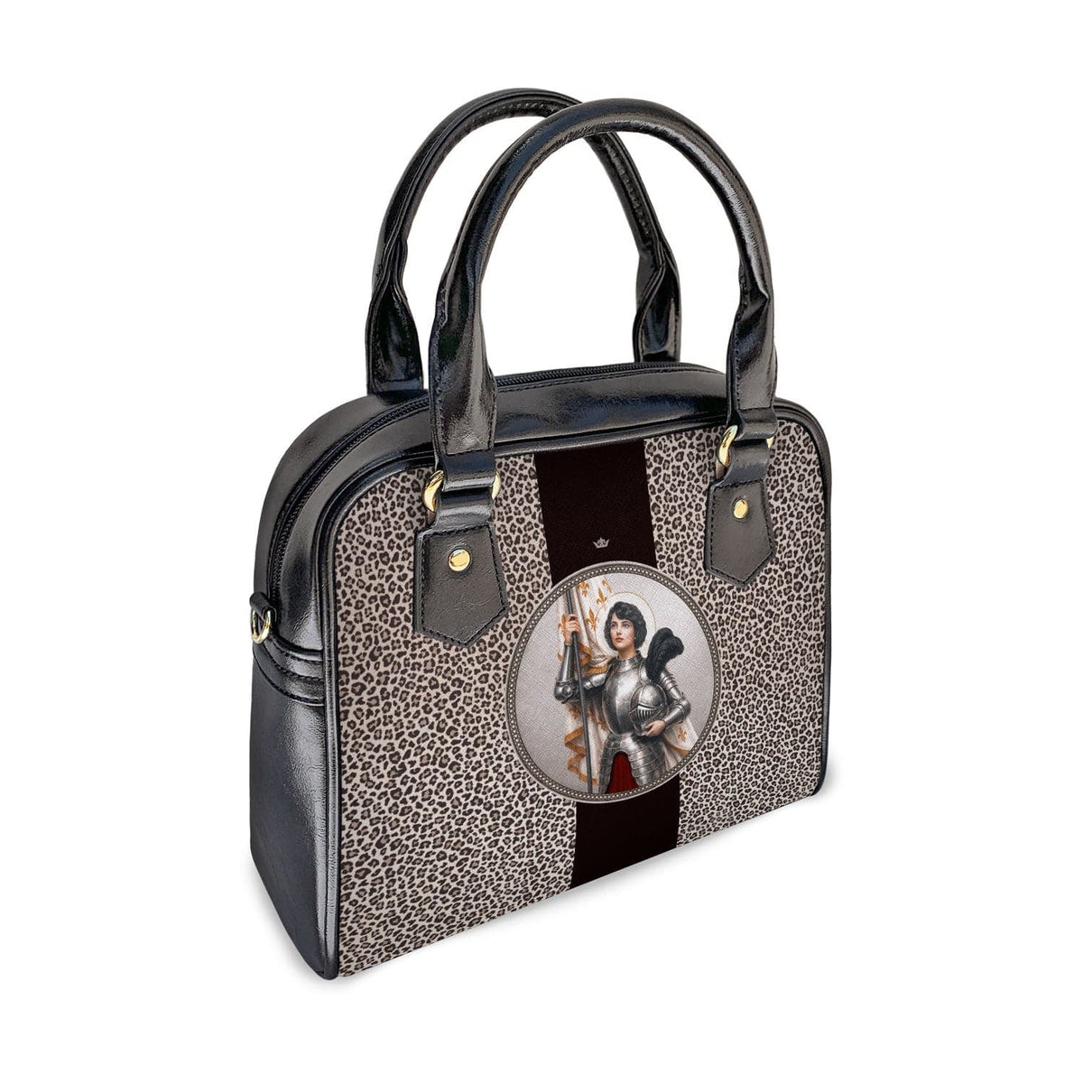 St. Joan of Arc Medallion Handbag (Leopard) Copyright VENXARA