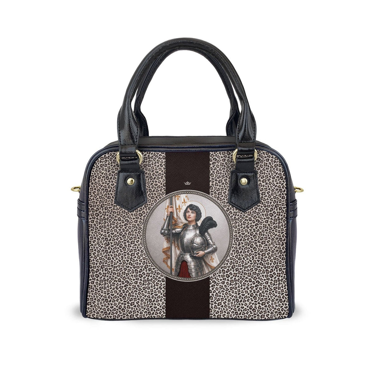 St. Joan of Arc Medallion Handbag (Leopard) Copyright VENXARA