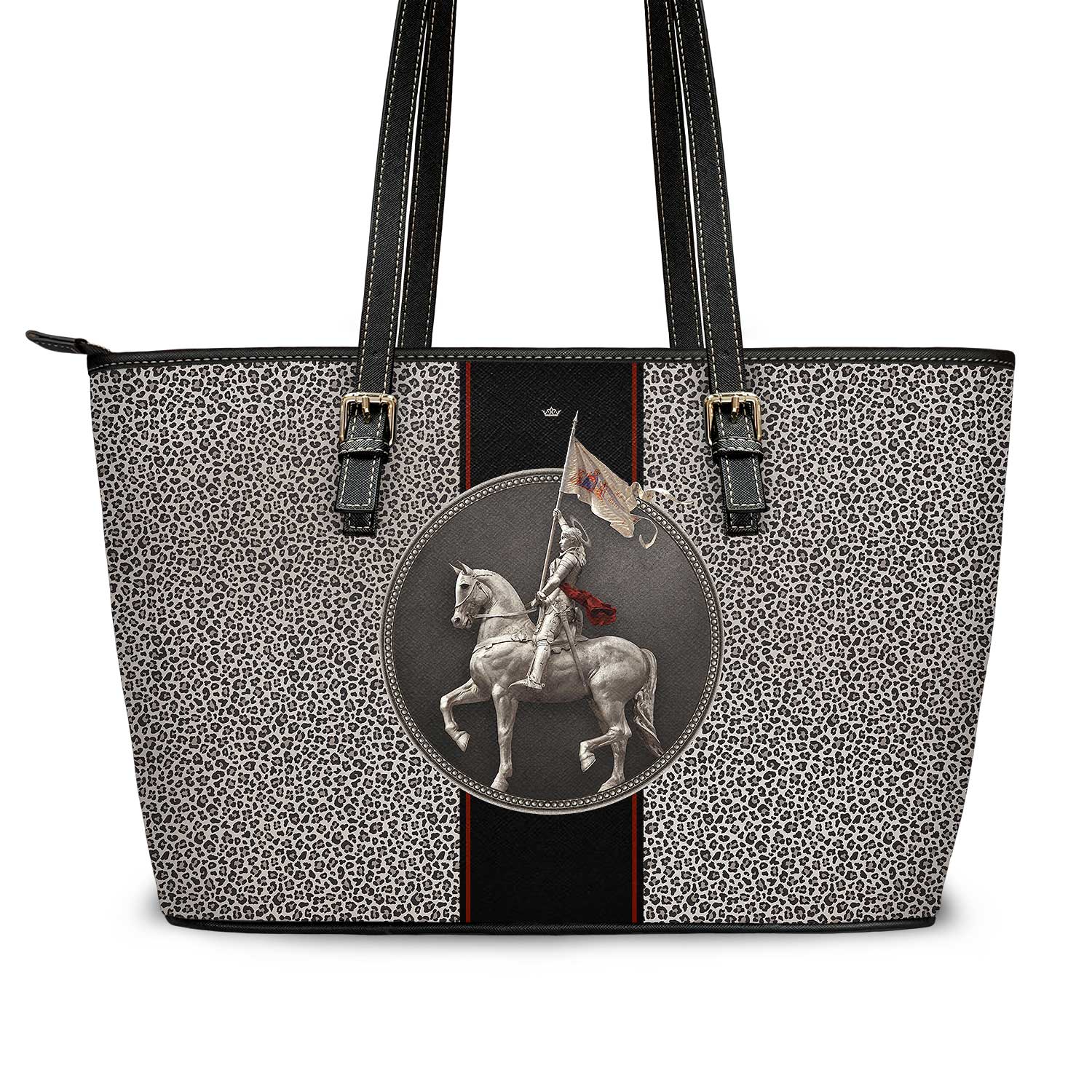 St. Joan of Arc Medallion Tote Bag (Leopard) - VENXARA®