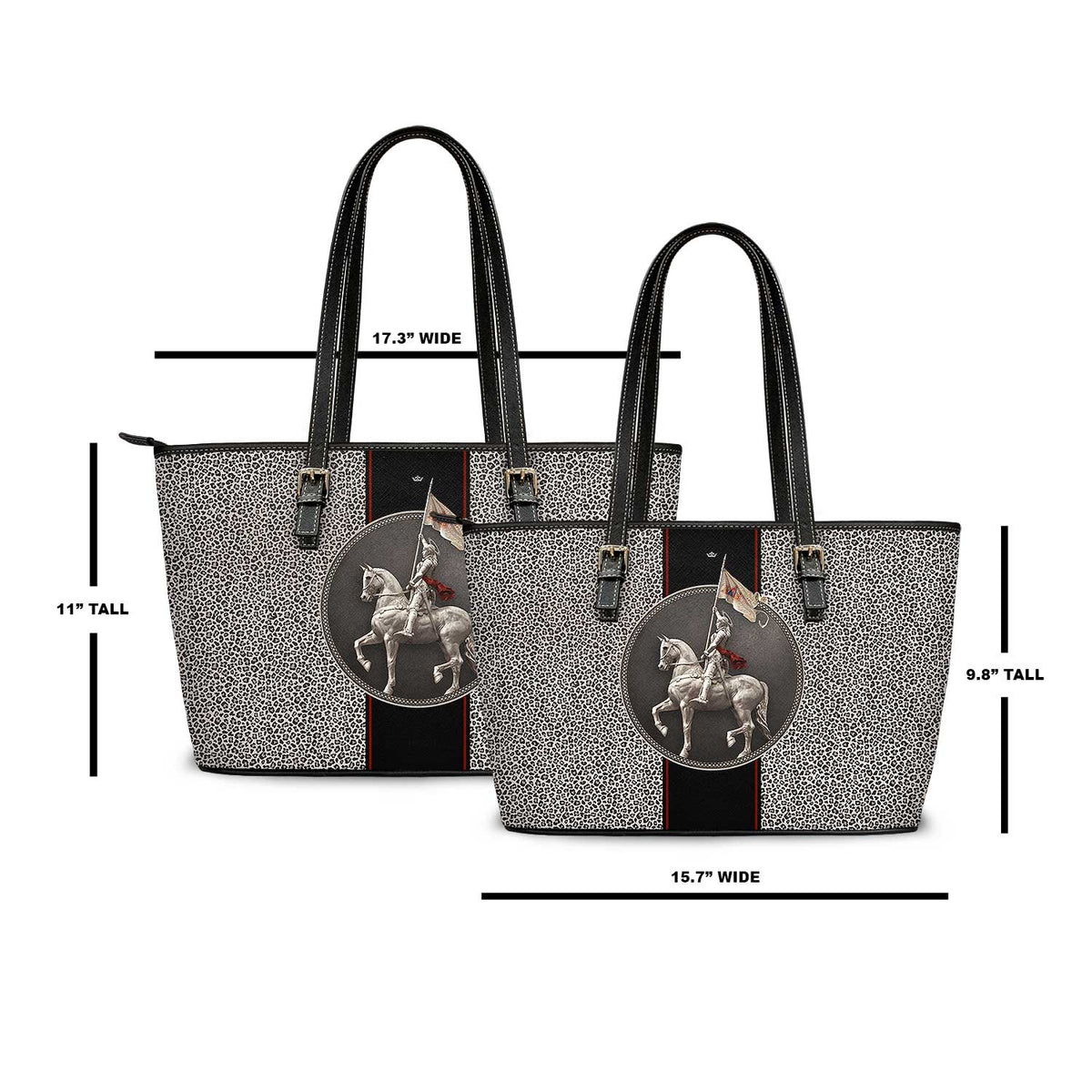 St. Joan of Arc Medallion Tote Bag (Leopard) Copyright VENXARA