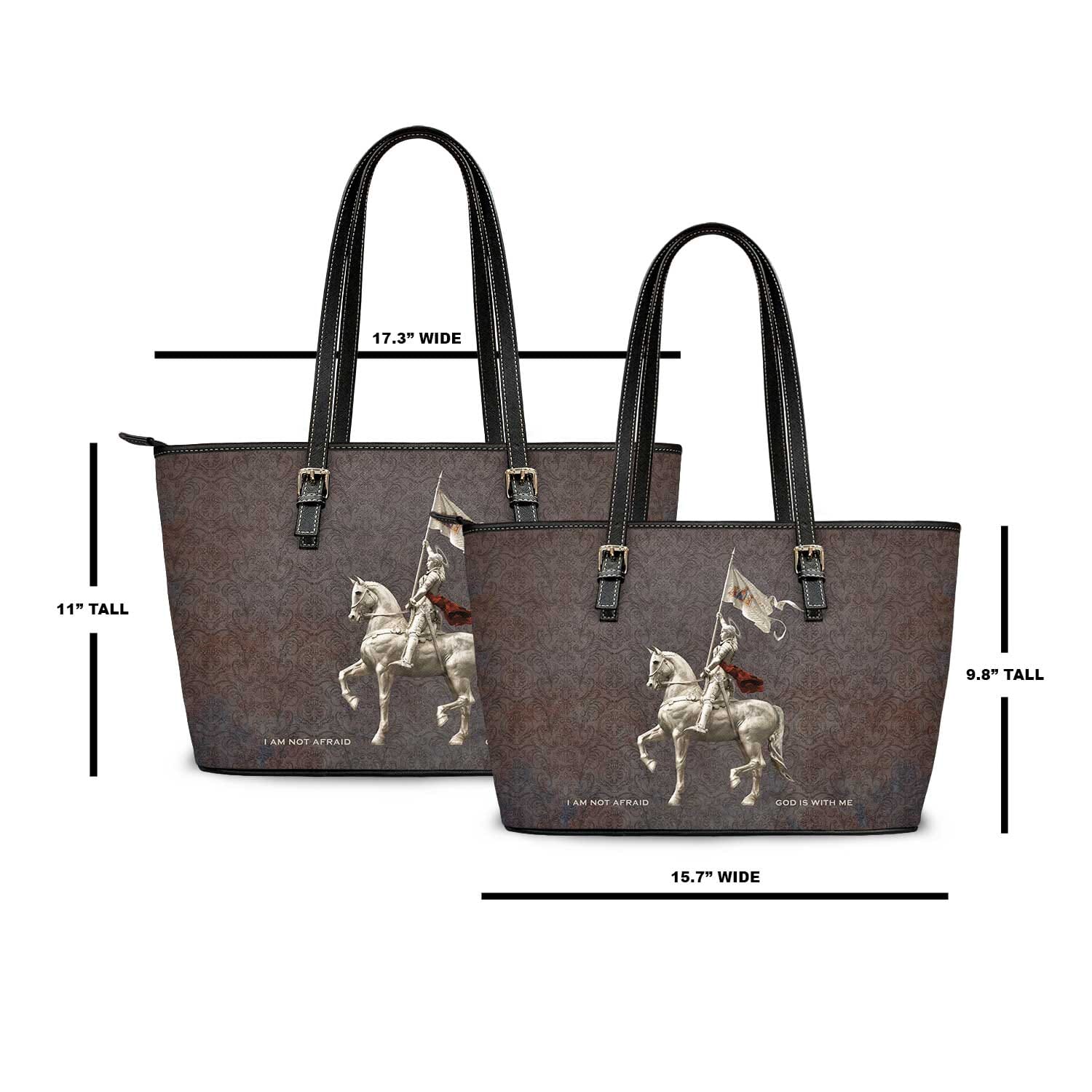 St. Joan of Arc Tote Bag (Damask Patina) - VENXARA®