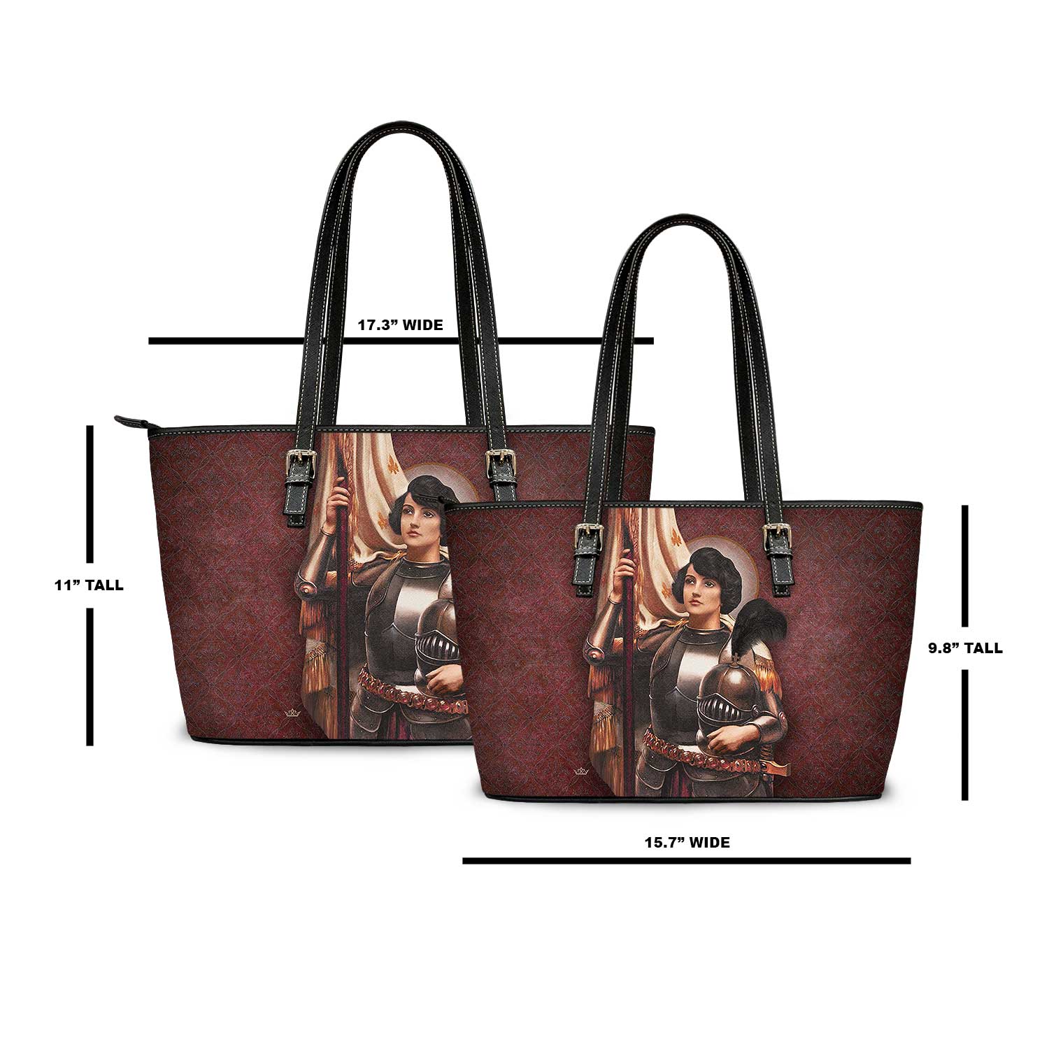 St. Joan of Arc Tote Bag (Vintage Garnet) - VENXARA®