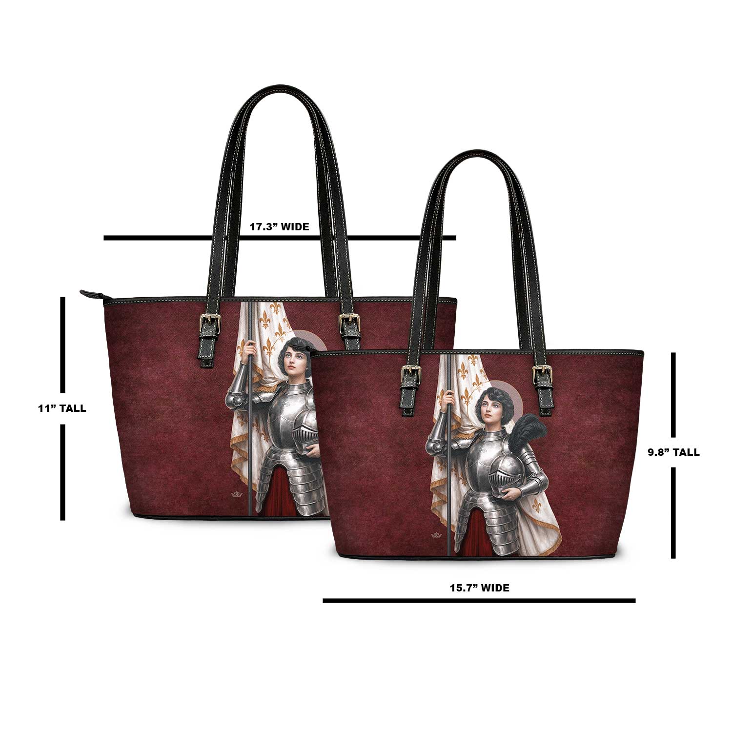 St. Joan of Arc Tote Bag (Vintage Garnet) - VENXARA