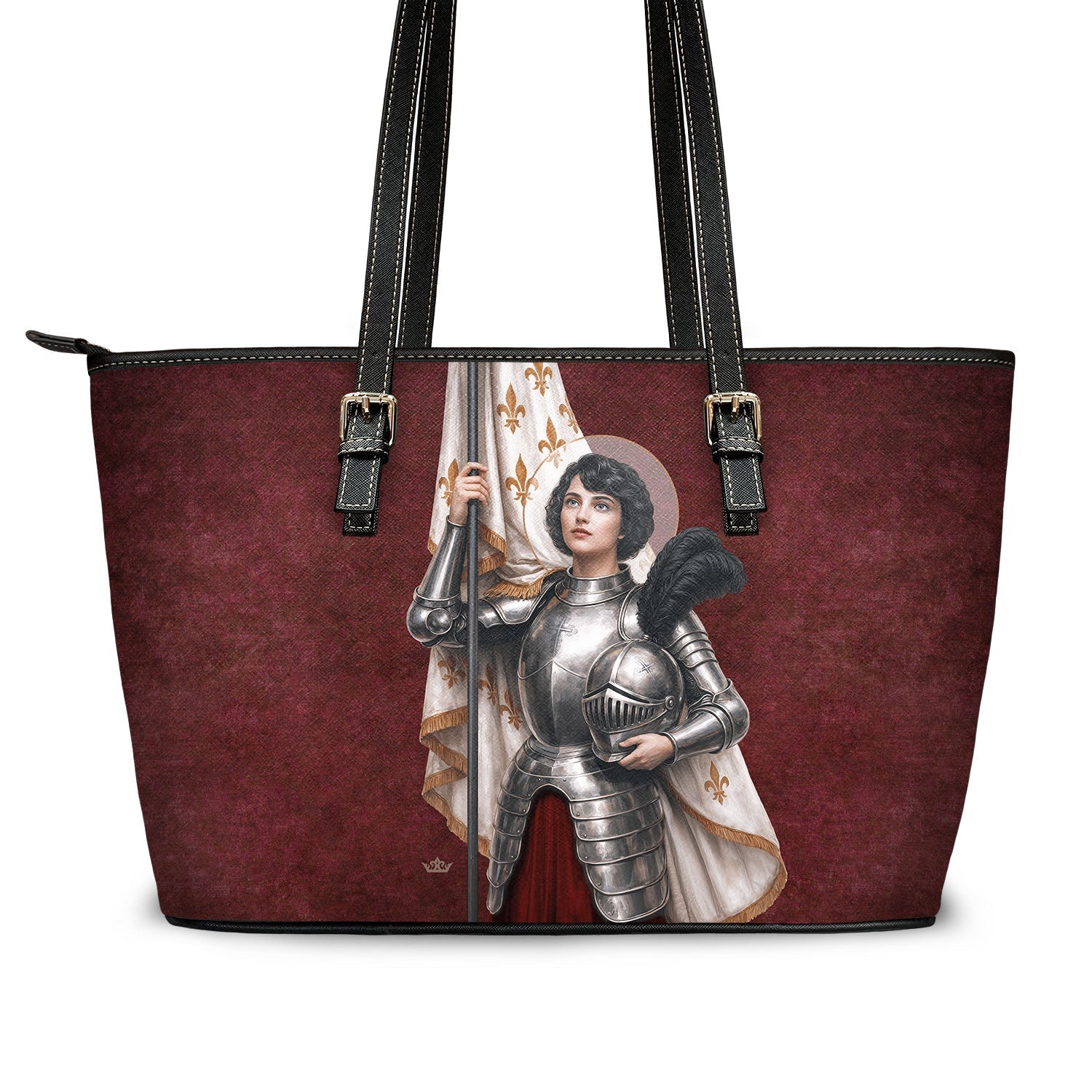 St. Joan of Arc Tote Bag (Vintage Garnet) - VENXARA