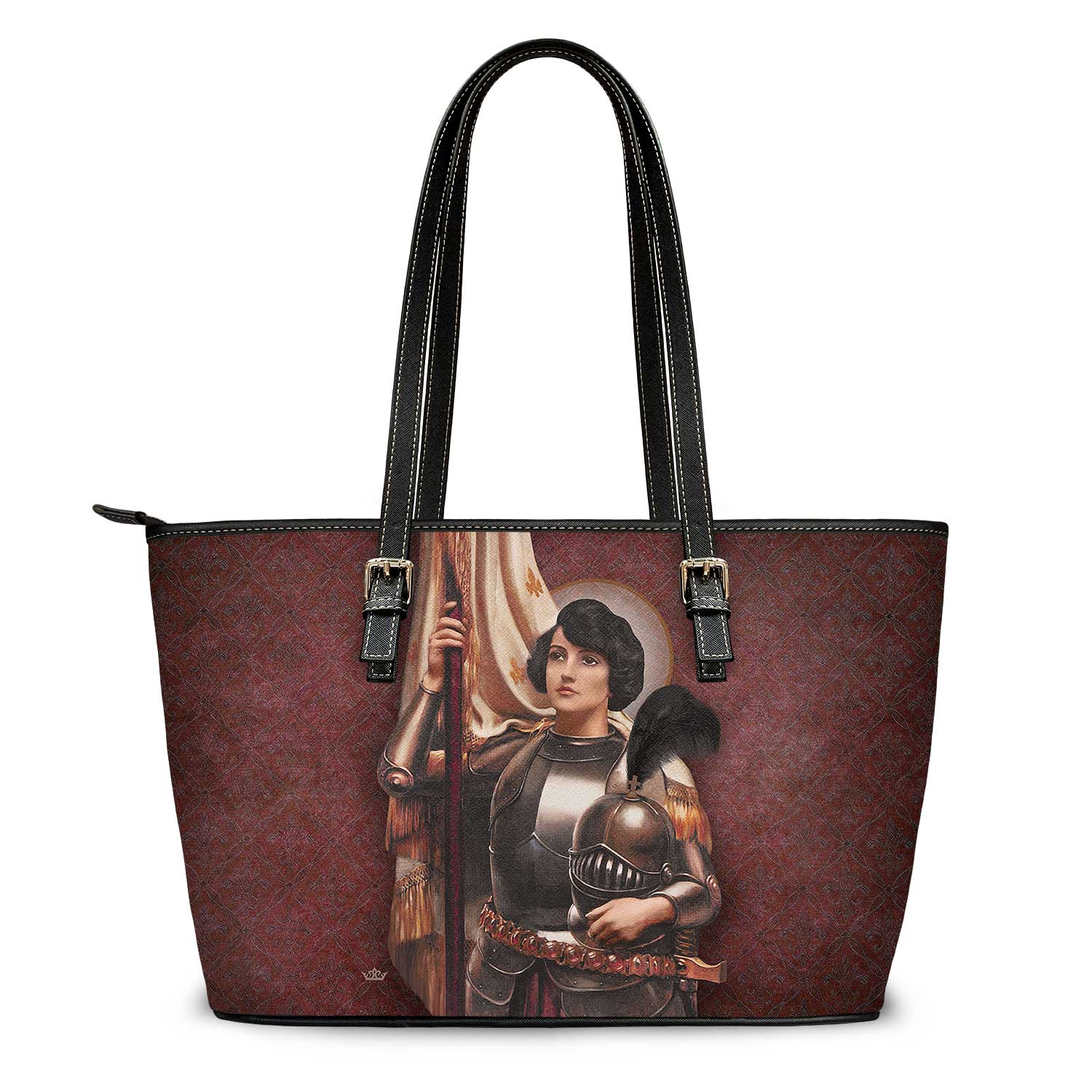 St. Joan of Arc Tote Bag (Vintage Garnet) - VENXARA®
