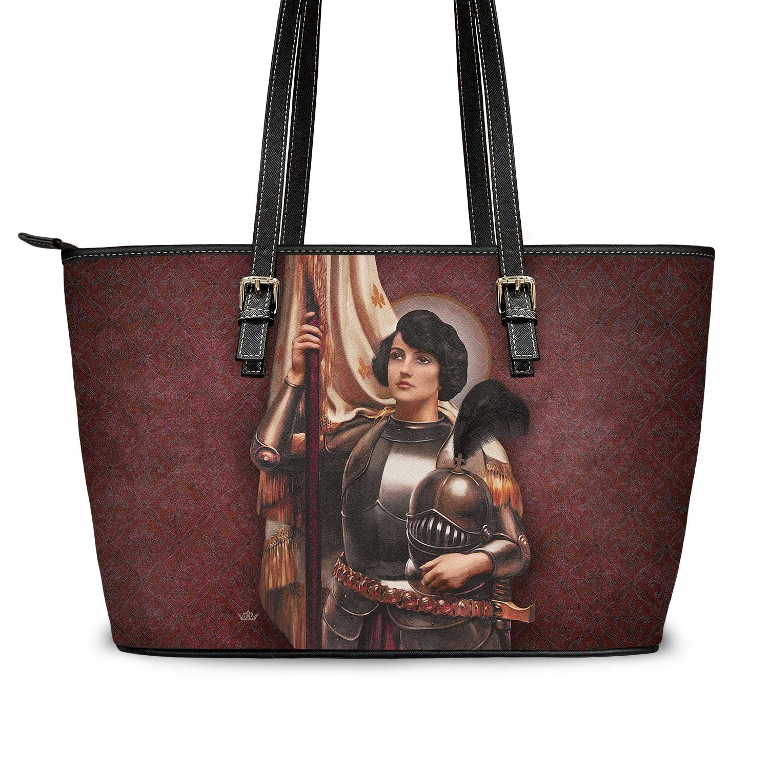 St. Joan of Arc Tote Bag (Vintage Garnet) - VENXARA®