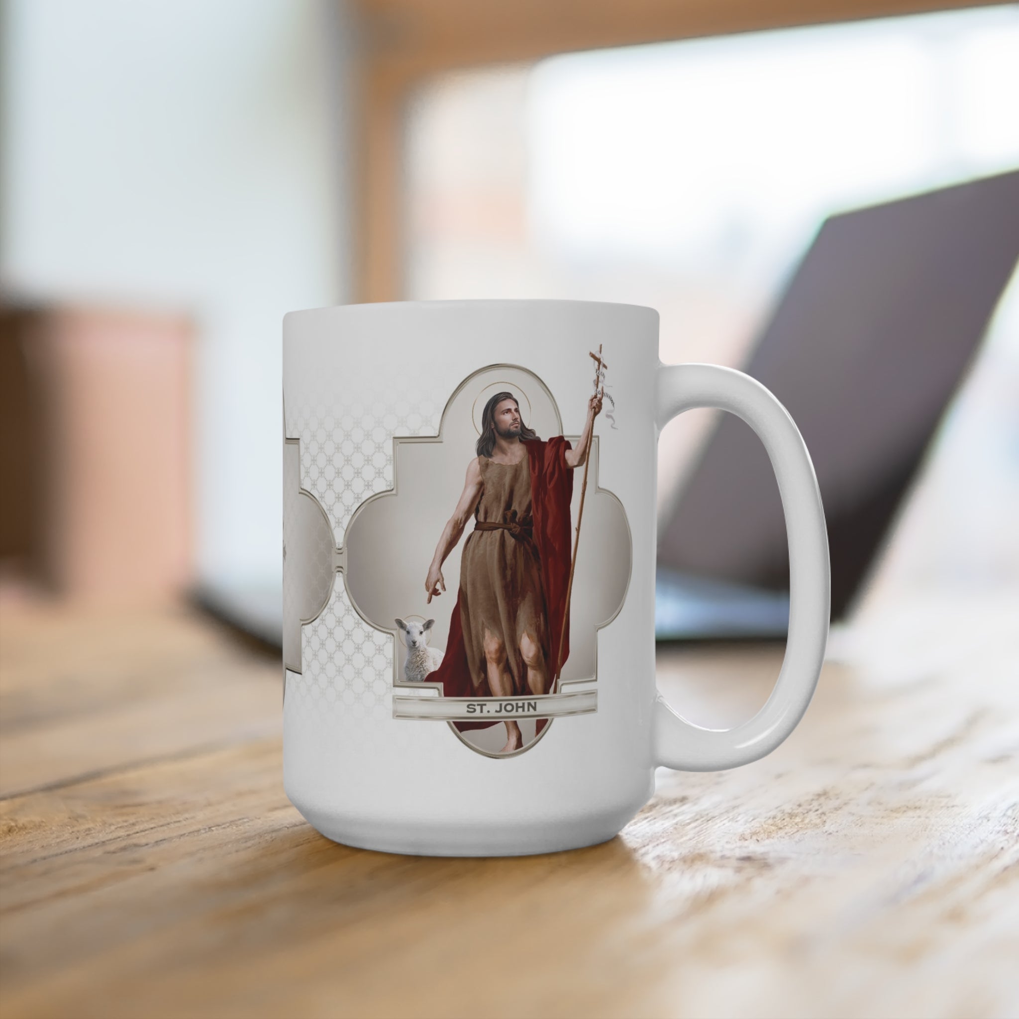 St. John the Baptist Ceramic Mug (White 15 oz) - VENXARA®