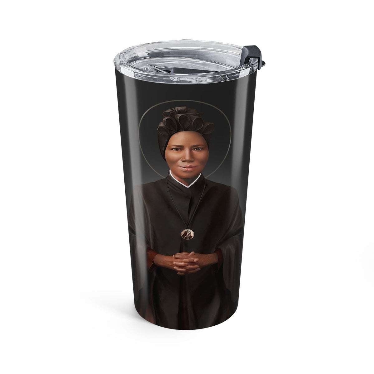 St. Josephine Bakhita Lord's Prayer Tumbler (Ash 20 oz) Copyright VENXARA