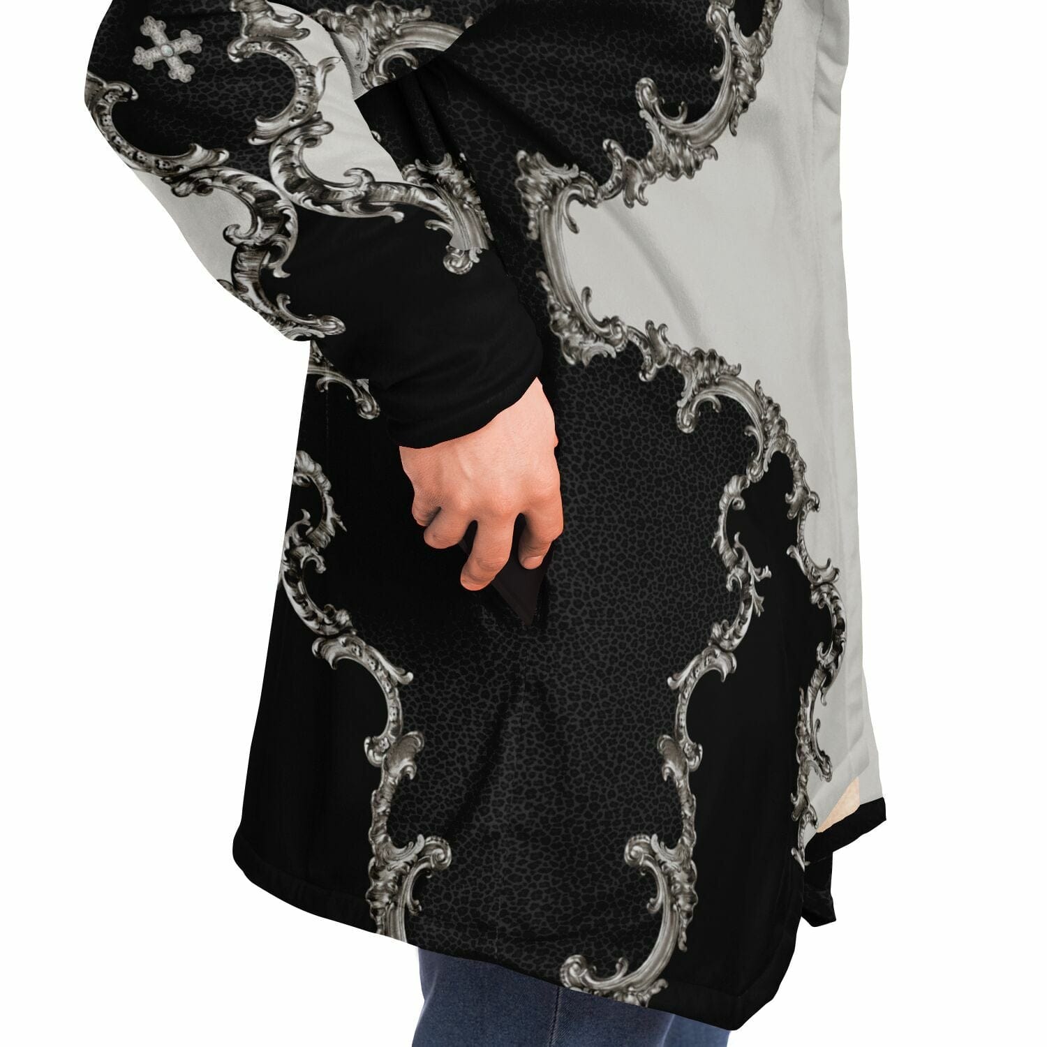 St. Josephine Bakhita Microfleece Cloak (Baroque Leopard) Copyright VENXARA