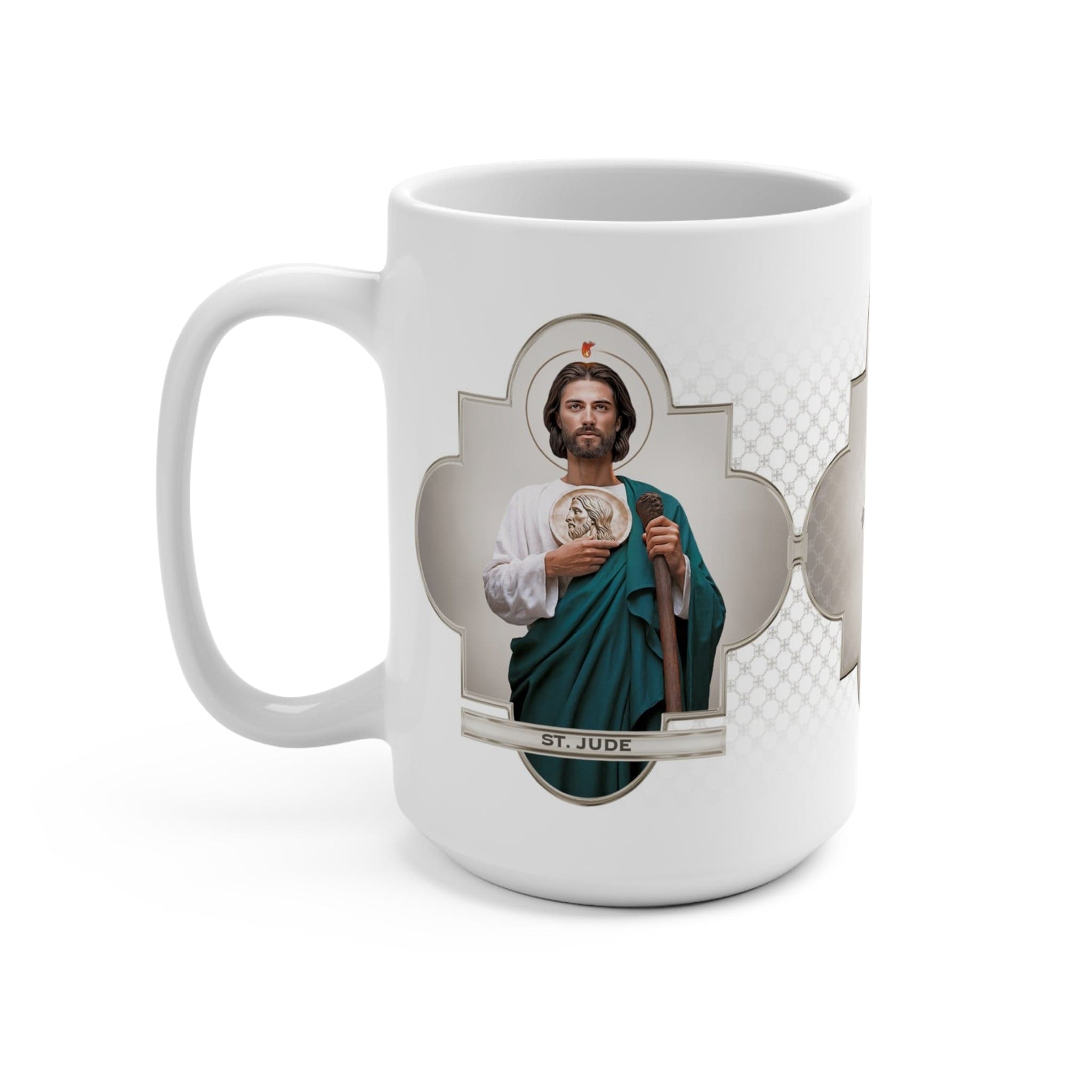 St. Jude Ceramic Mug (White 15 oz) Copyright VENXARA