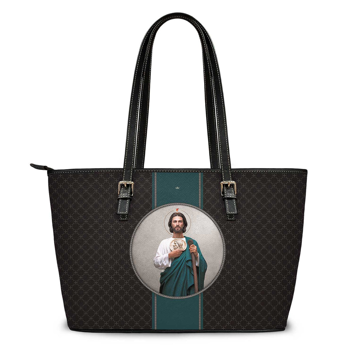 St. Jude Medallion Tote Bag (Charcoal) Copyright VENXARA