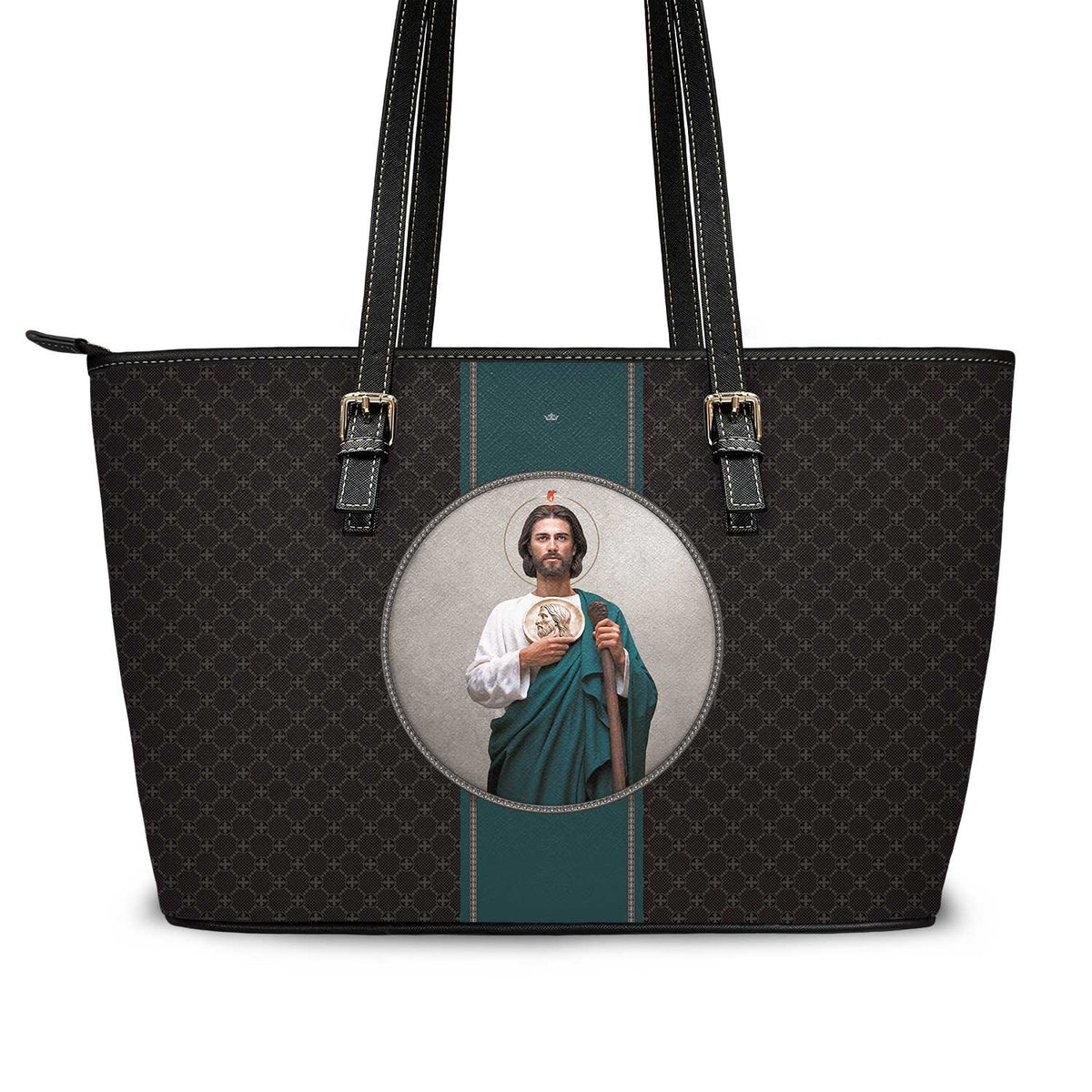 St. Jude Medallion Tote Bag (Charcoal) Copyright VENXARA