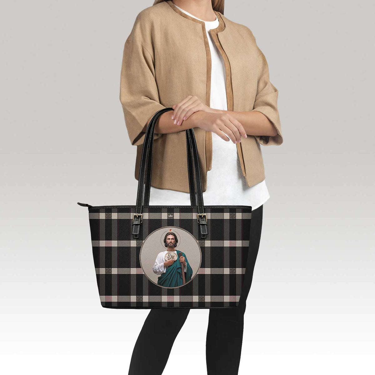 St. Jude Tote Bag (Plaid) Copyright VENXARA