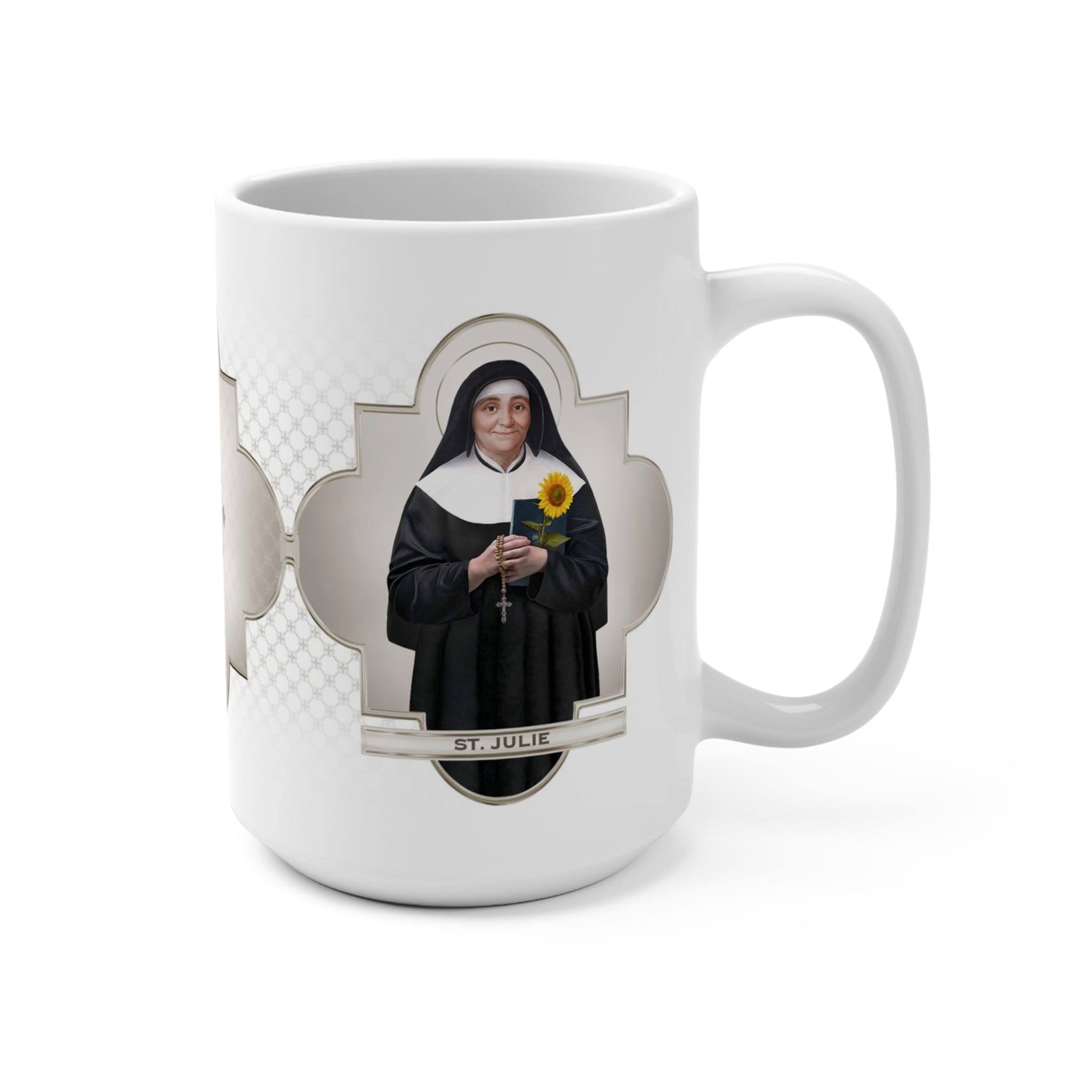 St. Julie Billiart Ceramic Mug (White 15 oz) Copyright VENXARA