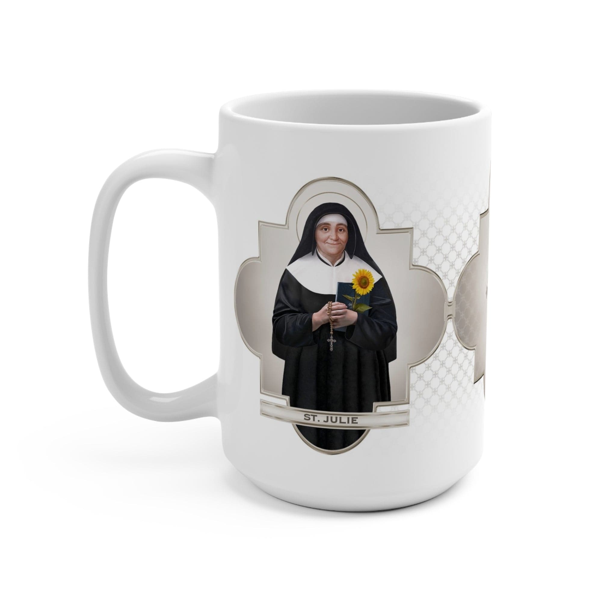 St. Julie Billiart Ceramic Mug (White 15 oz) Copyright VENXARA