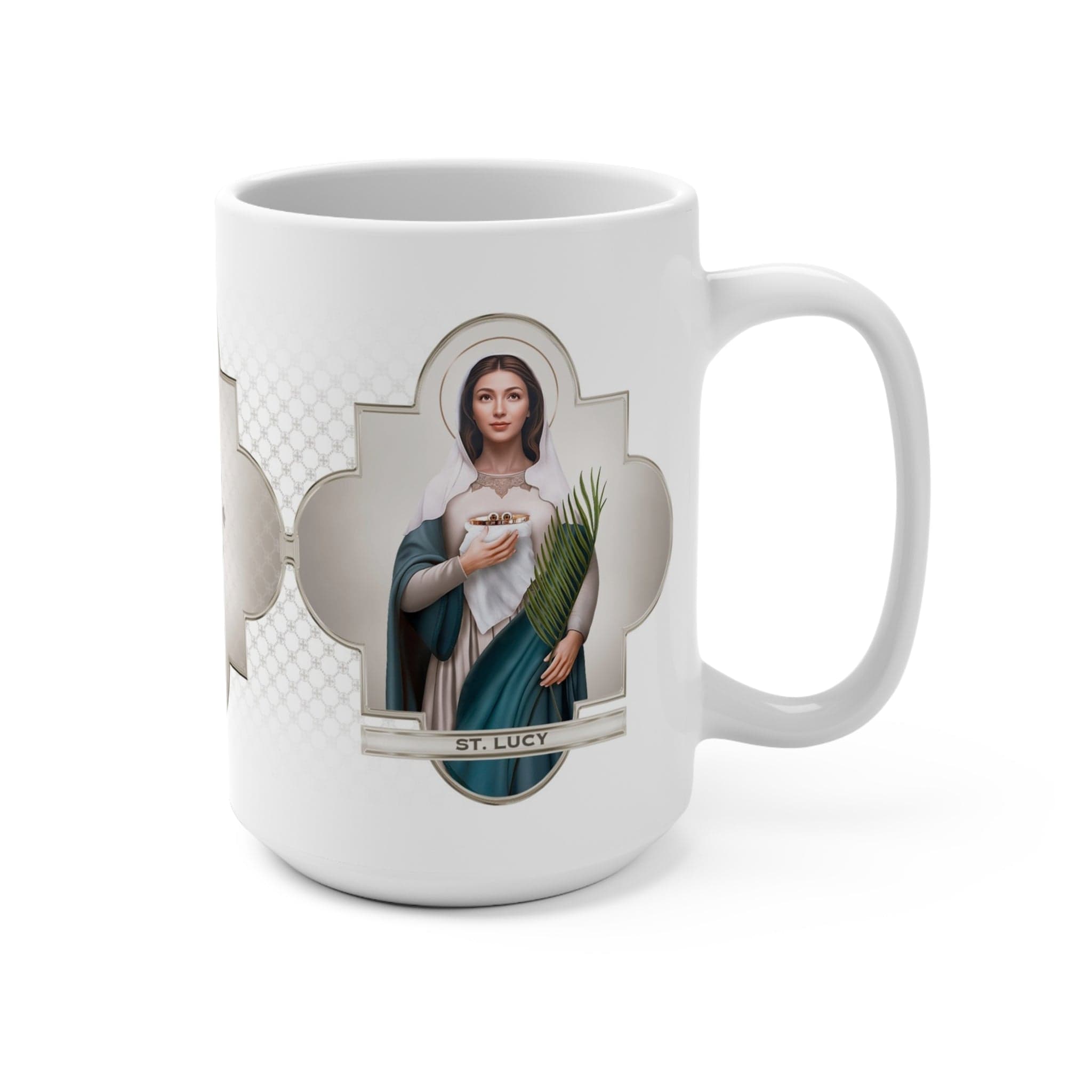 St. Lucy Ceramic Mug (White 15 oz) Copyright VENXARA