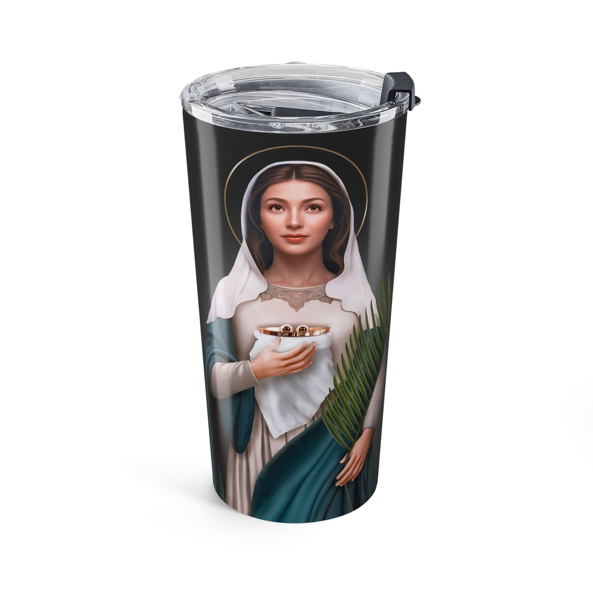 St. Lucy Lord's Prayer Tumbler (Ash 20 oz) Copyright VENXARA