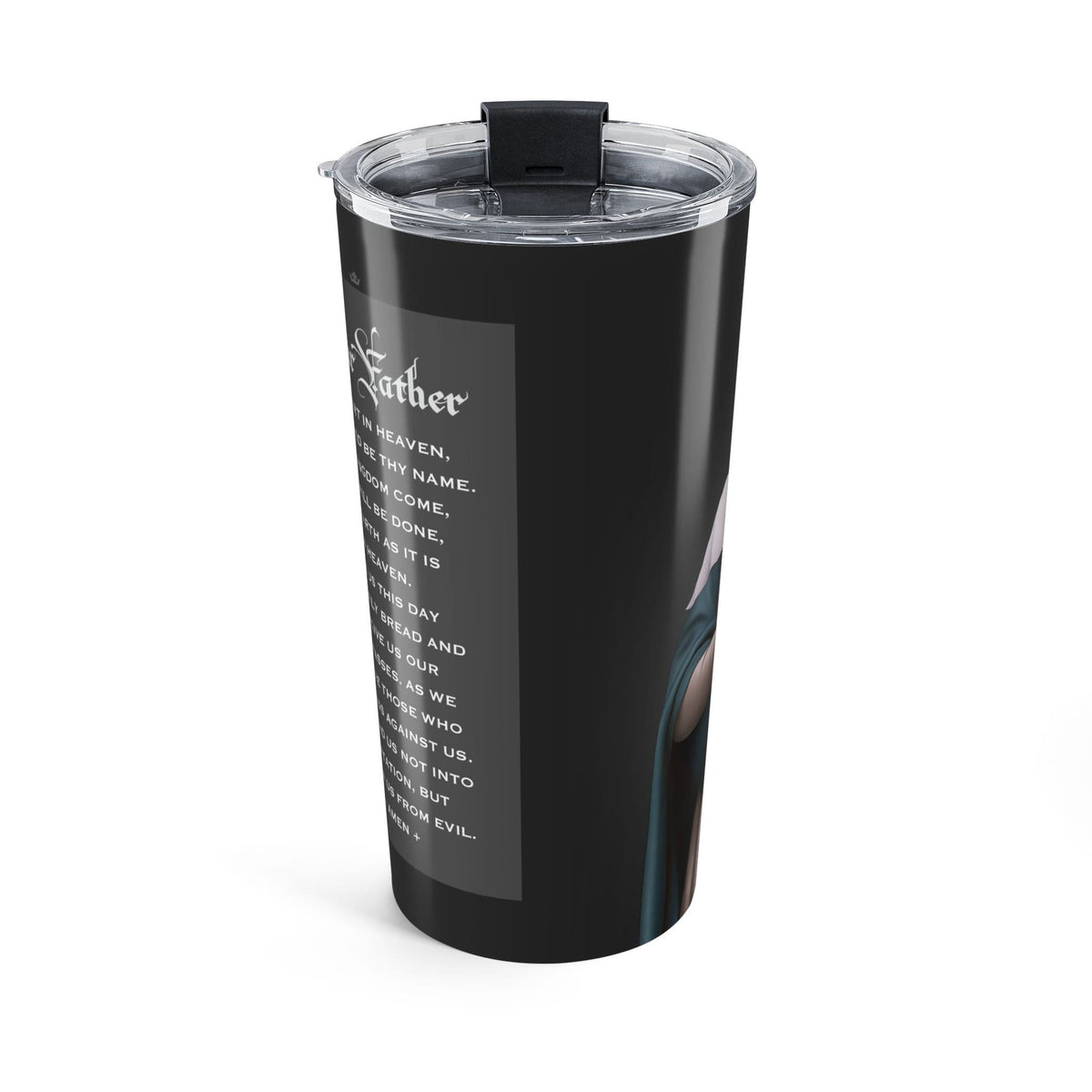 St. Lucy Lord's Prayer Tumbler (Ash 20 oz) Copyright VENXARA