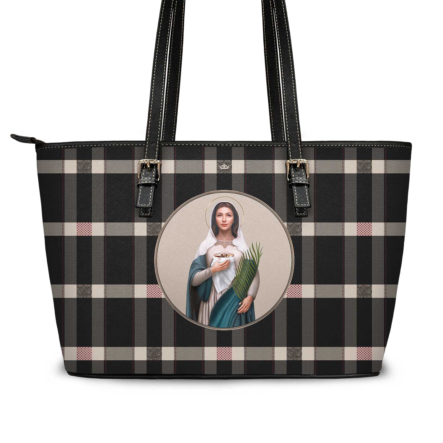 St. Lucy Tote Bag (Plaid) - VENXARA®