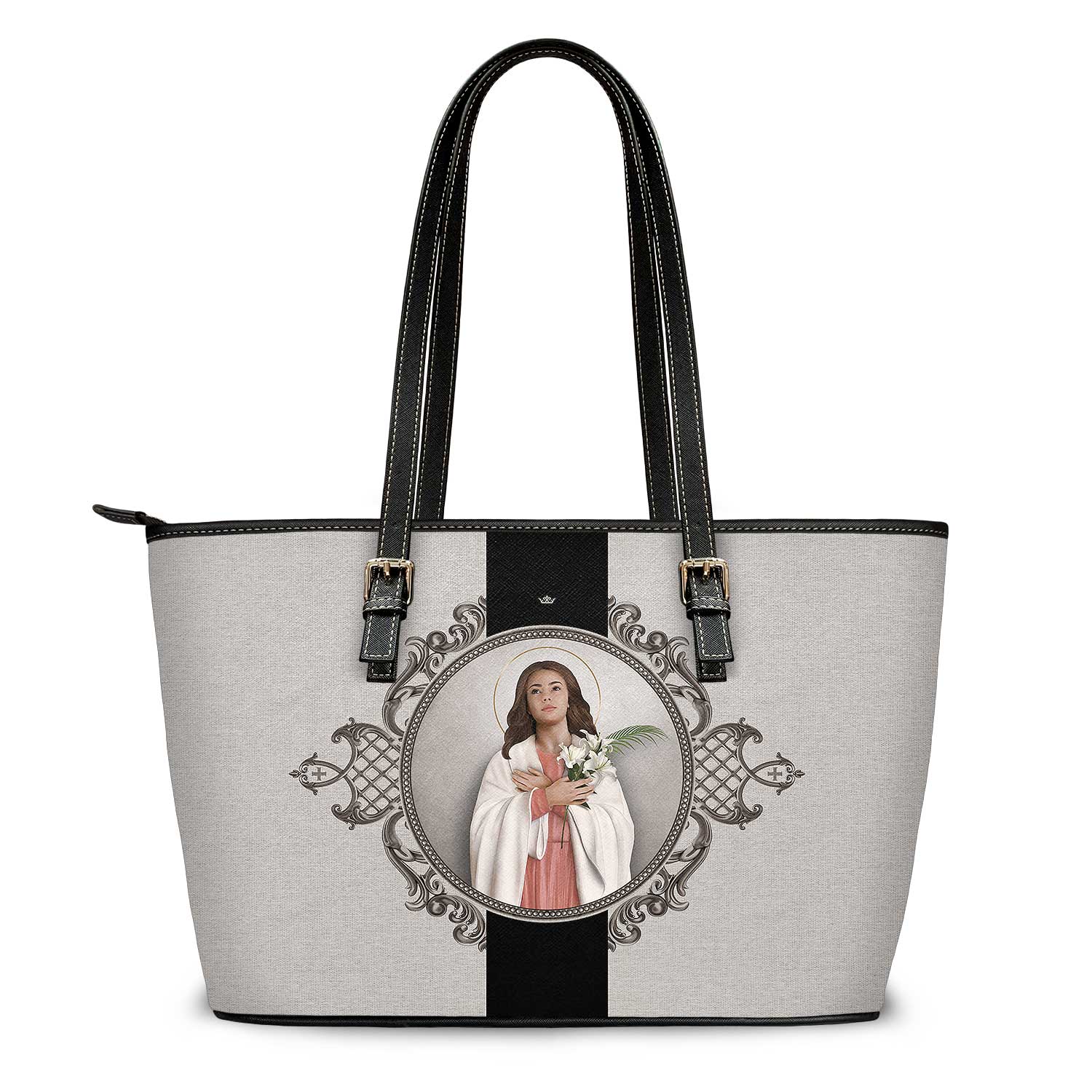 St. Maria Goretti Medallion Tote Bag (Sandstone) - VENXARA®