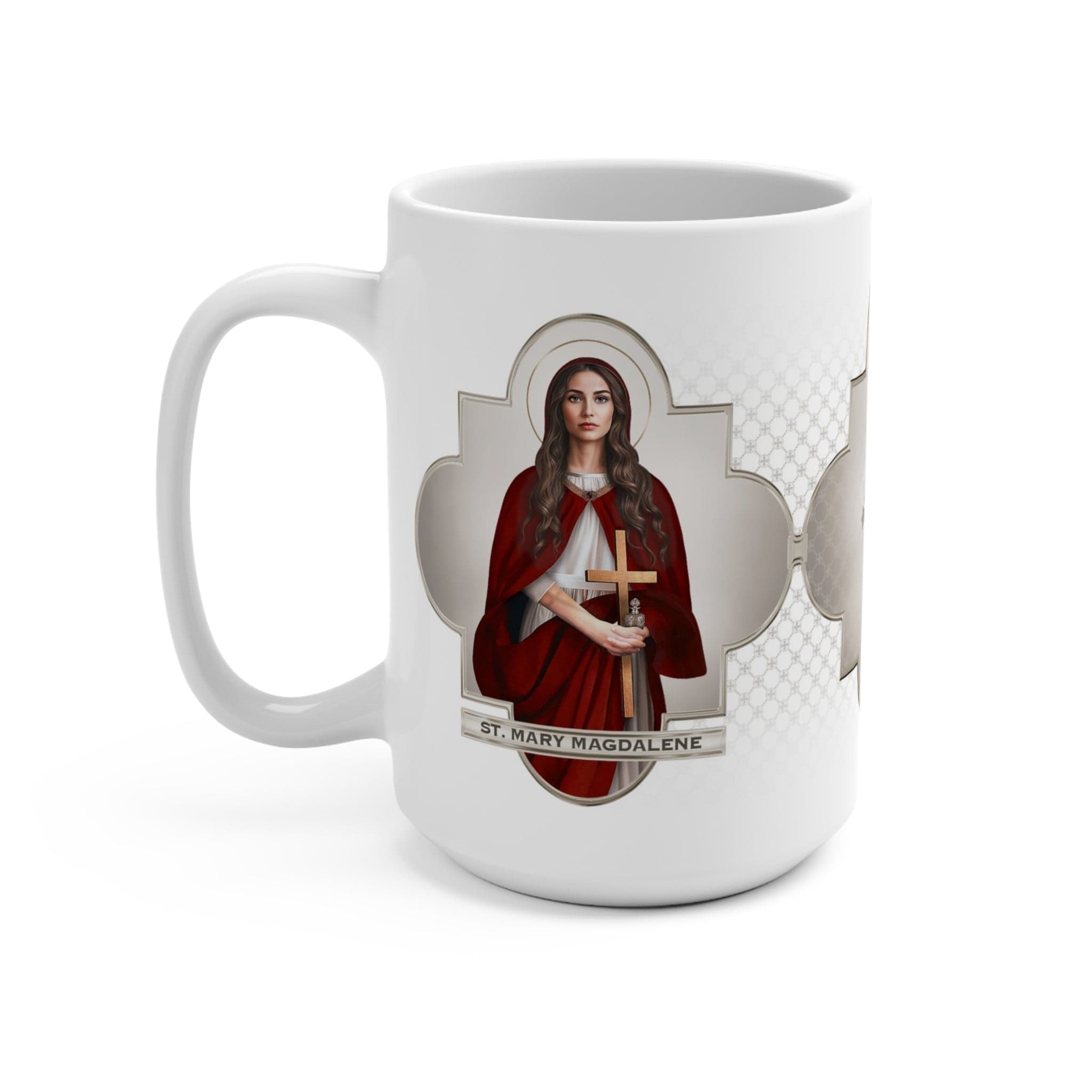 St. Mary Magdalene Ceramic Mug (White 15 oz) Copyright VENXARA