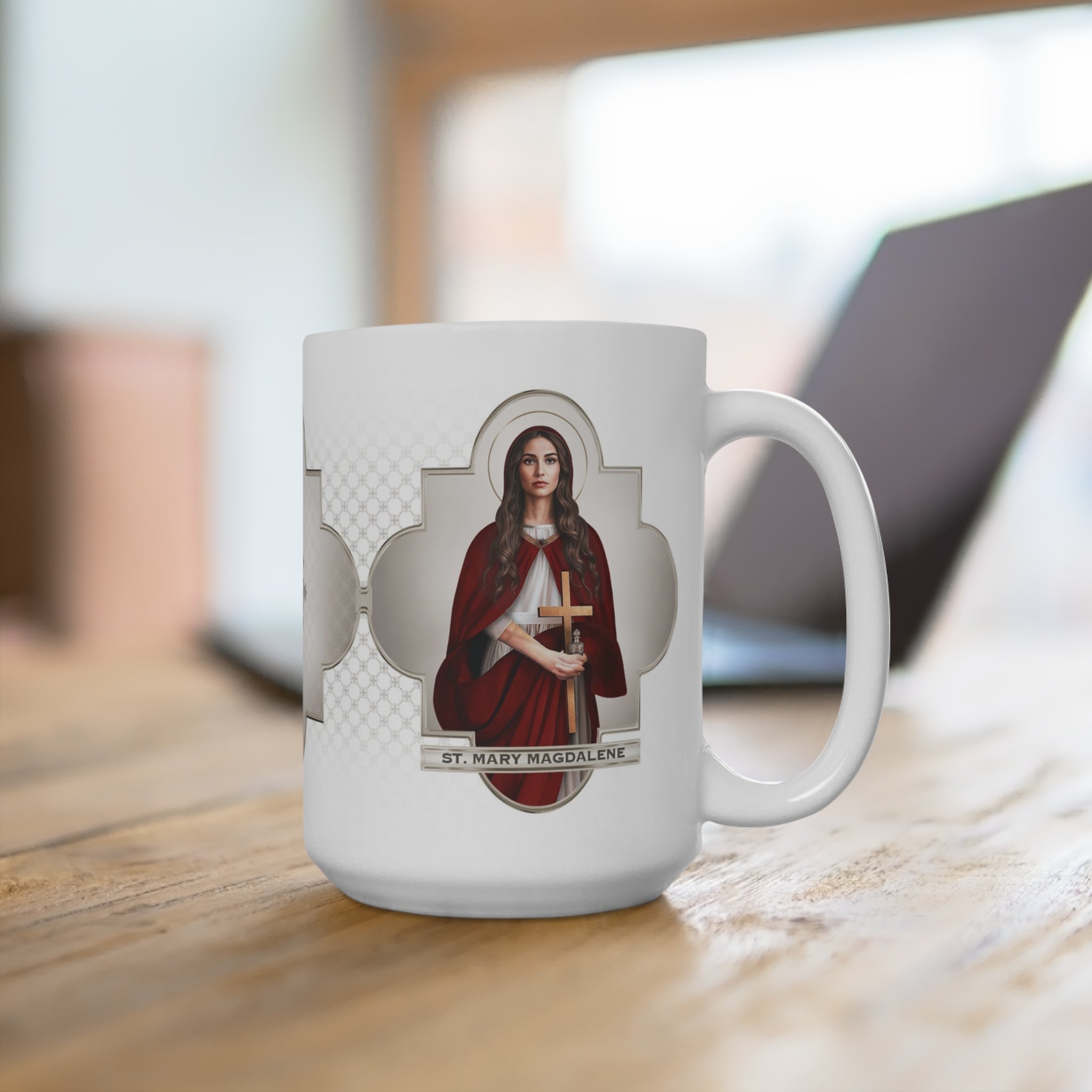 St. Mary Magdalene Ceramic Mug (White 15 oz) - VENXARA®