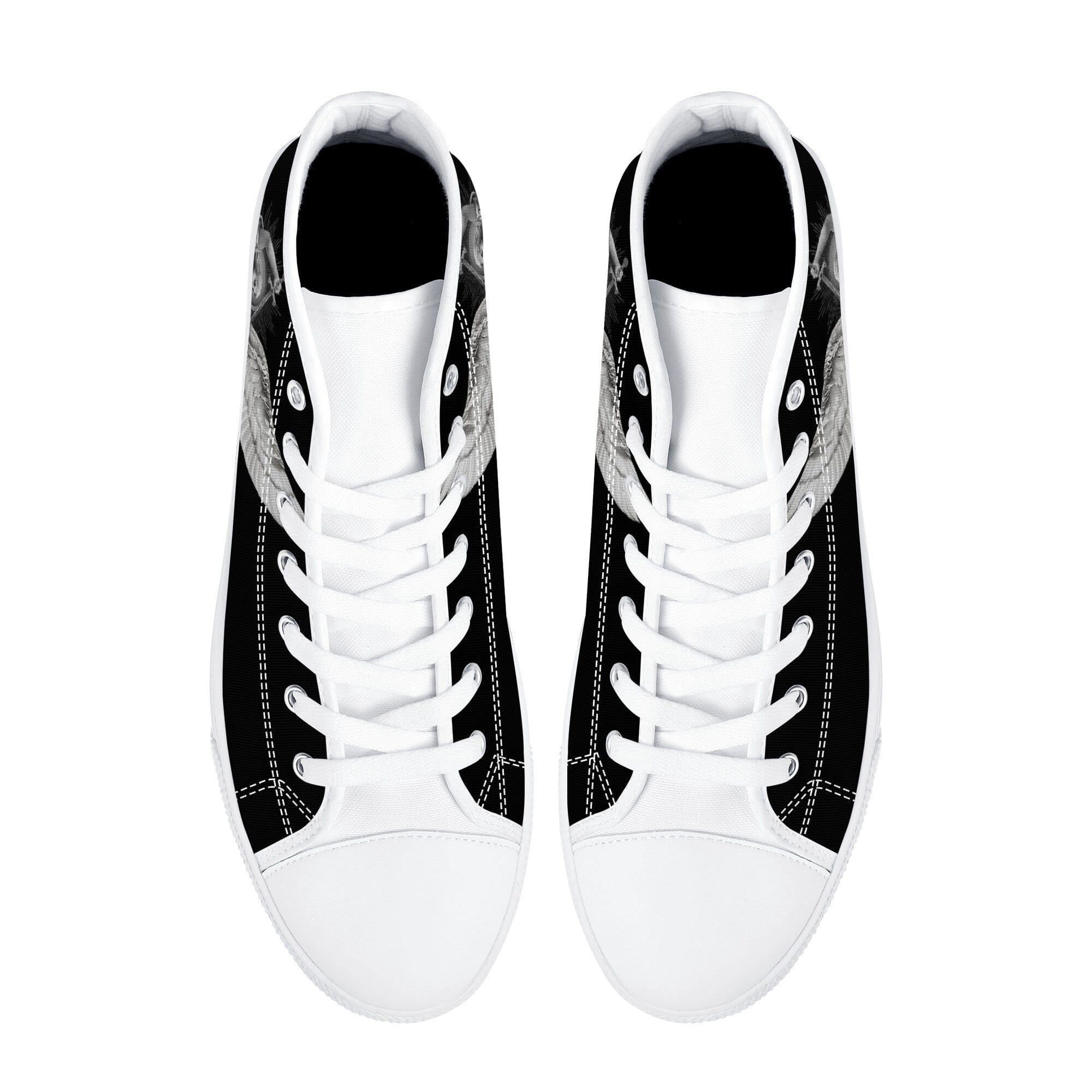 St. Michael the Archangel Canvas High Top Shoes (Black/White) - VENXARA®