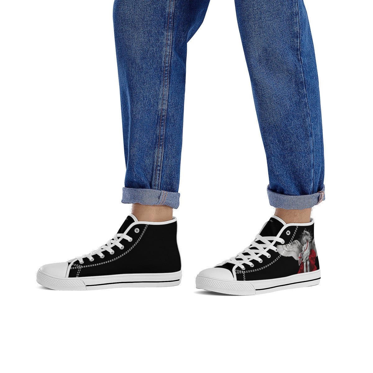 St. Michael the Archangel Comfort Canvas High Top Shoes (Black/White) Copyright VENXARA
