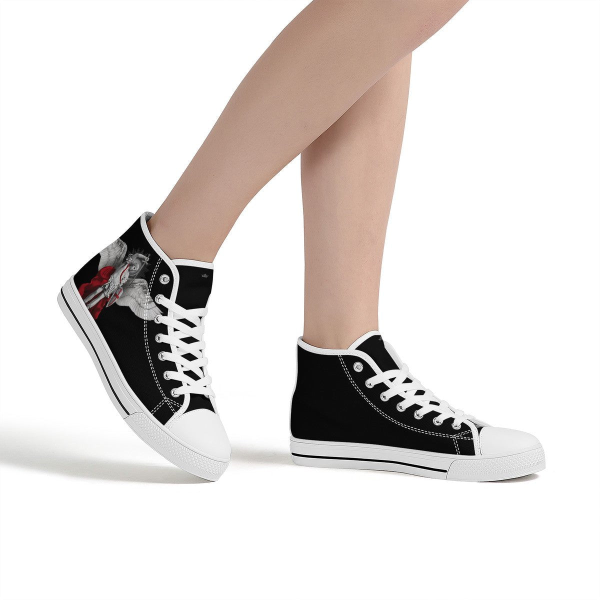 St. Michael the Archangel Comfort Canvas High Top Shoes (Black/White) - VENXARA®