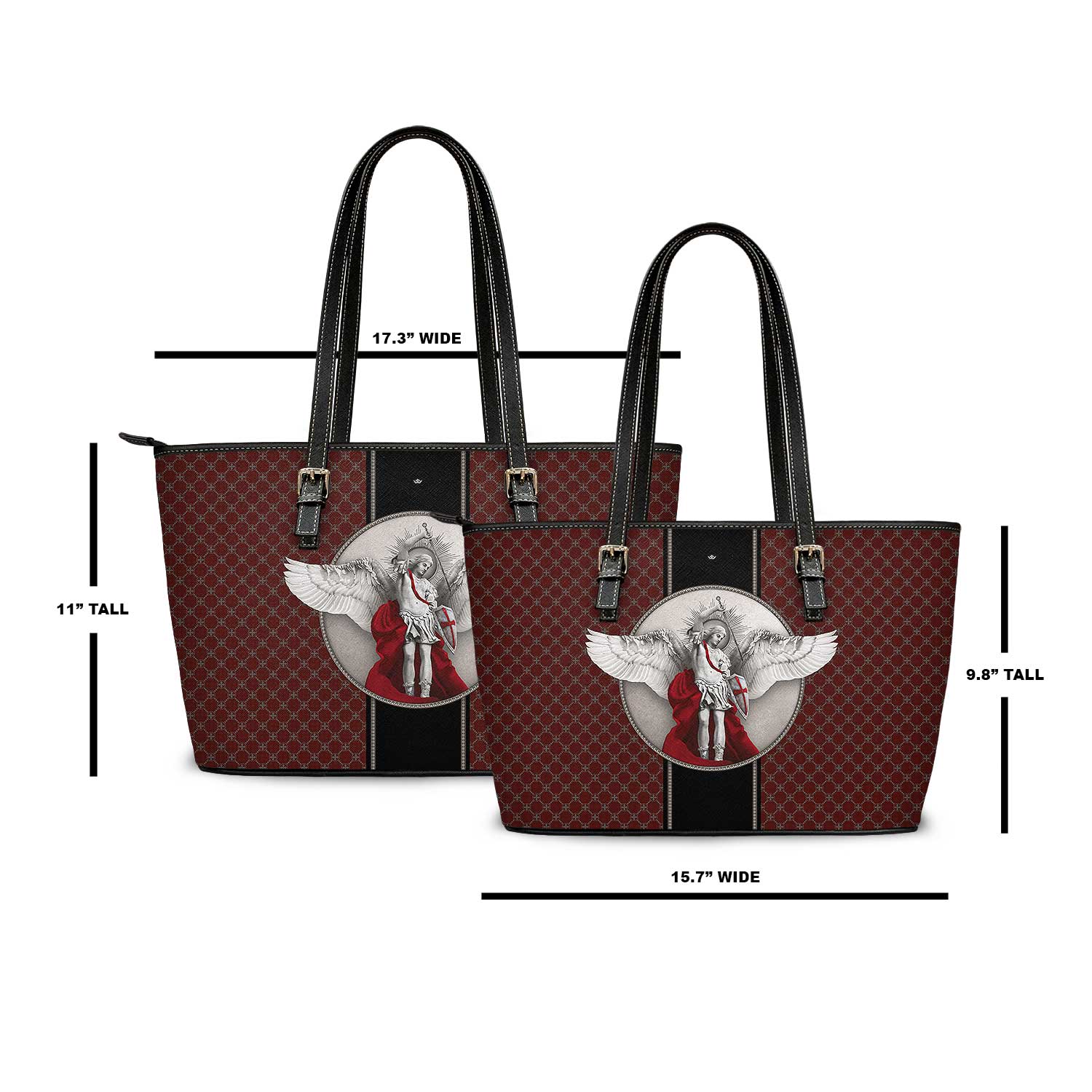 St. Michael the Archangel Medallion Tote Bag (Red Currant) - VENXARA®