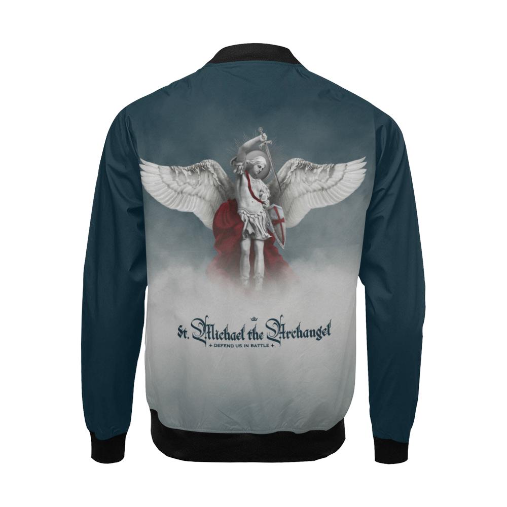 St. Michael the Archangel Men's Lightweight Bomber Jacket (Navy Blue) - VENXARA®